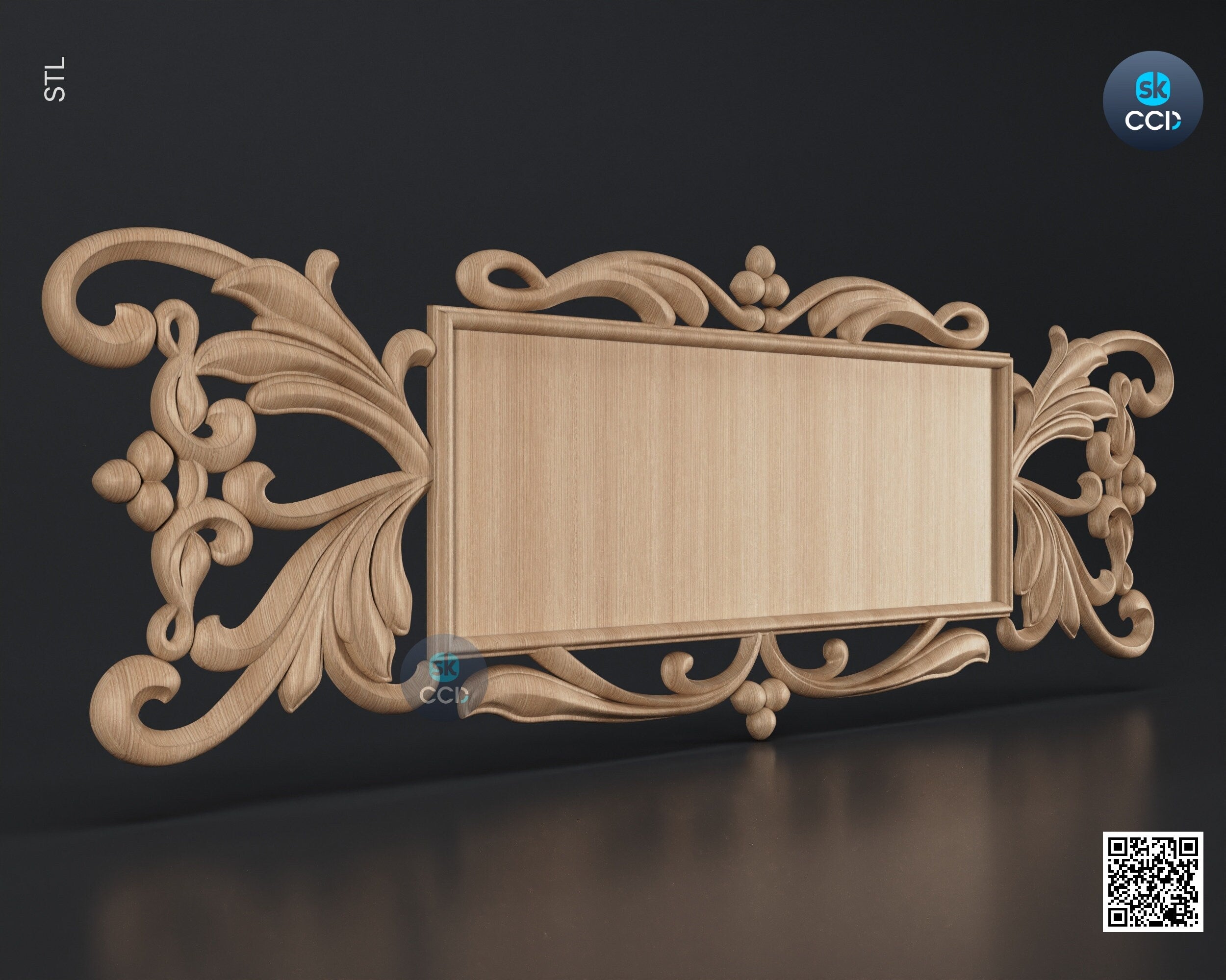 Carved Frame STL 3D Model, Carvign Frame, CNC Router Carving ArtCAM File, CNC files, Wood, Art, Wall Decor SKWF10151