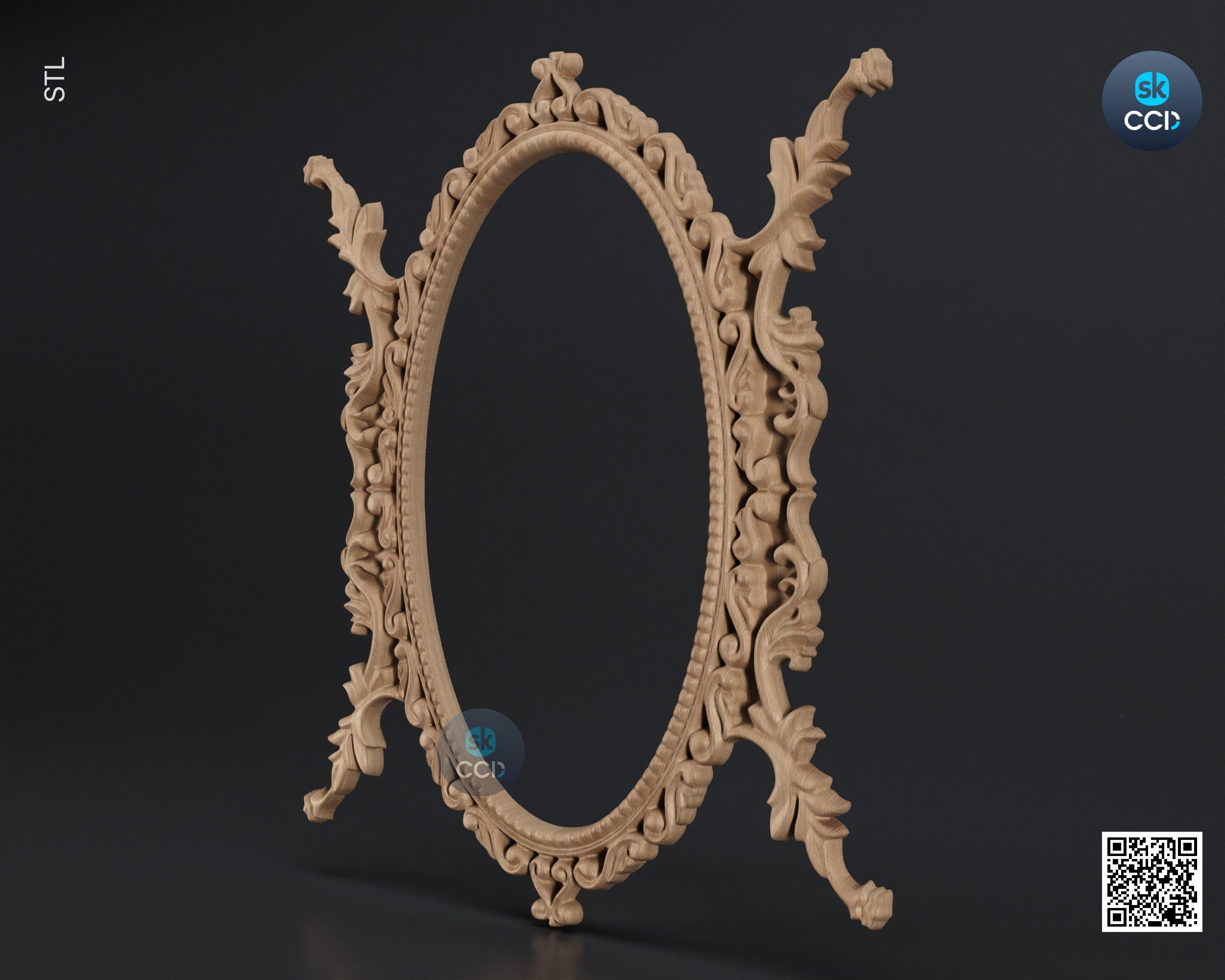 Carved Frame STL 3D Model, Carvign Frame, CNC Router Carving ArtCAM File, CNC files, Wood, Art, Wall Decor SKWF1094