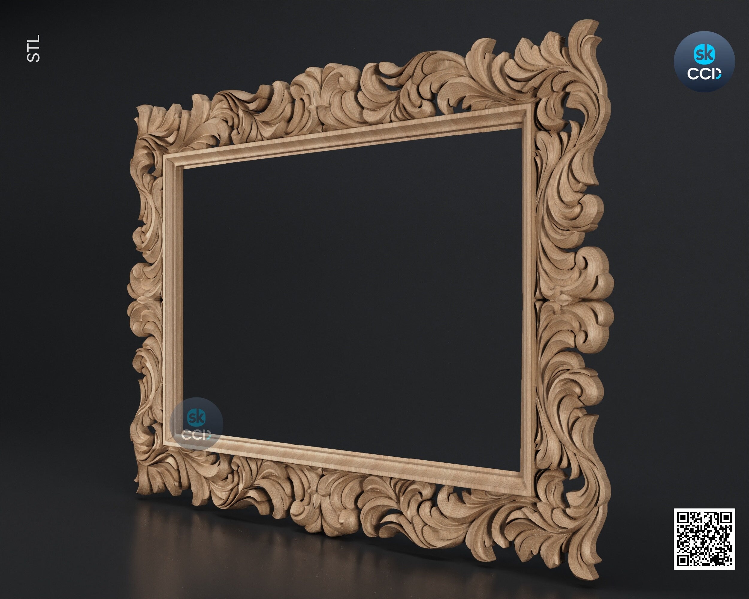 Carved Frame STL 3D Model, Carvign Frame, CNC Router Carving ArtCAM File, CNC files, Wood, Art, Wall Decor SKWF10230