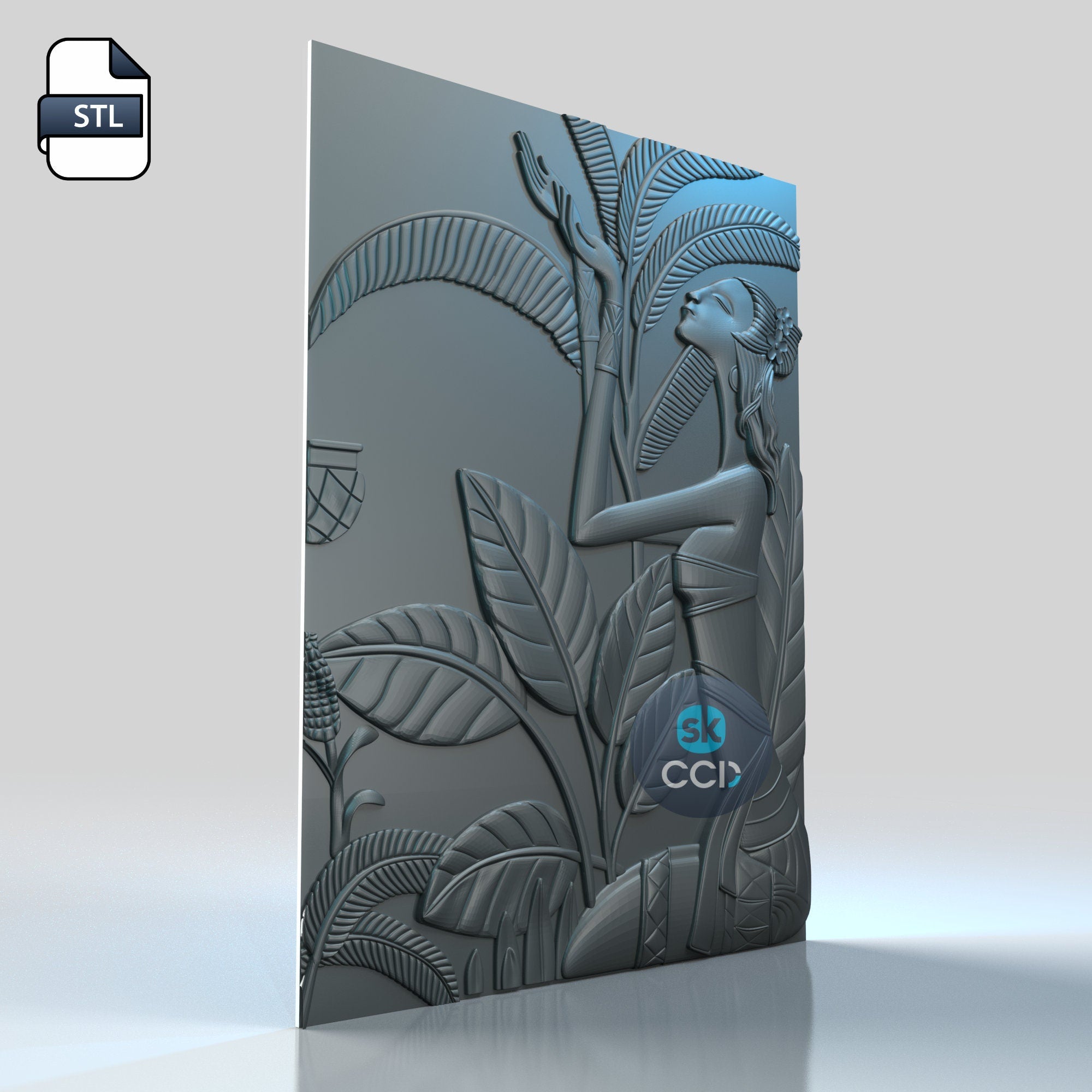 Wood Carving Art | Digital Files | Carving | Aurora | Instant Download Files for CNC | 3D Model | 3D Printed Wall Art