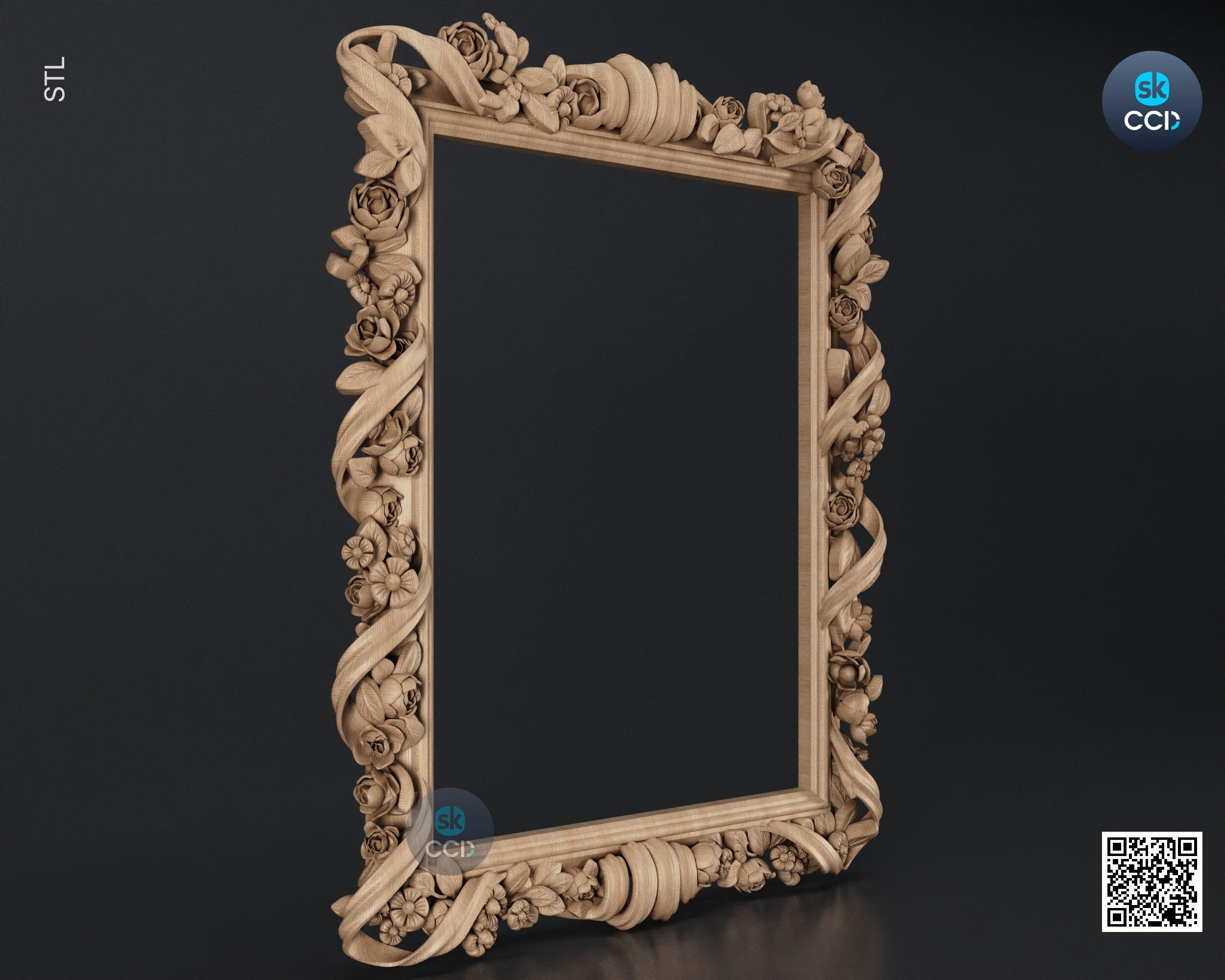 Carved Frame STL 3D Model, Carvign Frame, CNC Router Carving ArtCAM File, CNC files, Wood, Art, Wall Decor SKWF10218