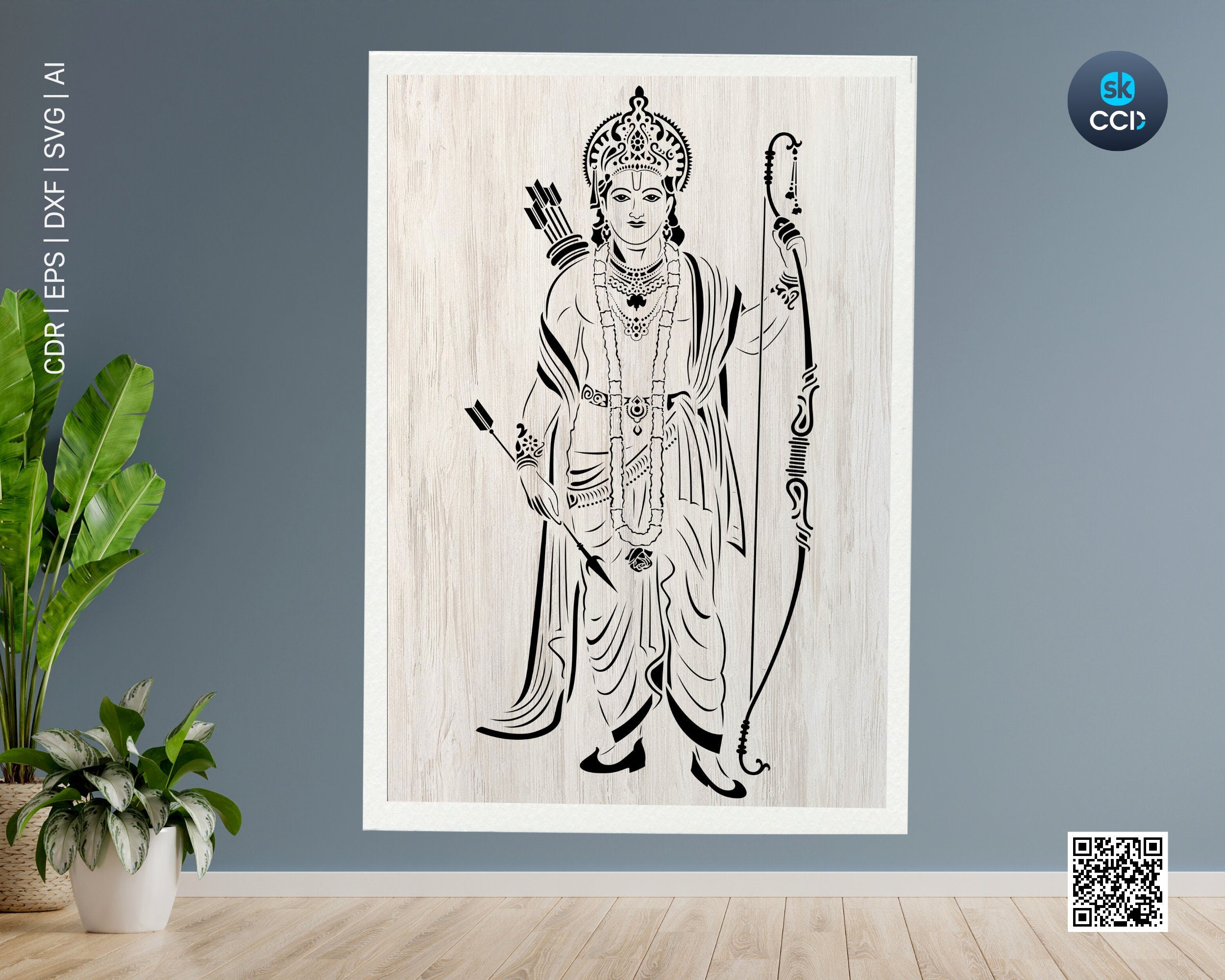 Lord Ram Vector for laser cut, cnc, digital files CDR, dxf, eps, svg, ai, SVG, Instant Download File
