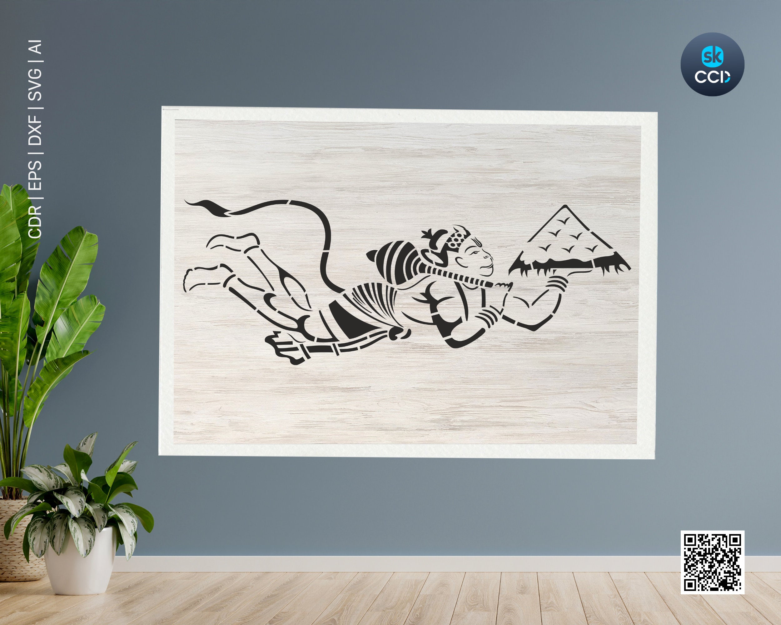 Indian God | Lord Hanuman | Hanuman | Laser Cutting Design | DXF Vector | Cnc Instant Download File | Cnc Digital Design