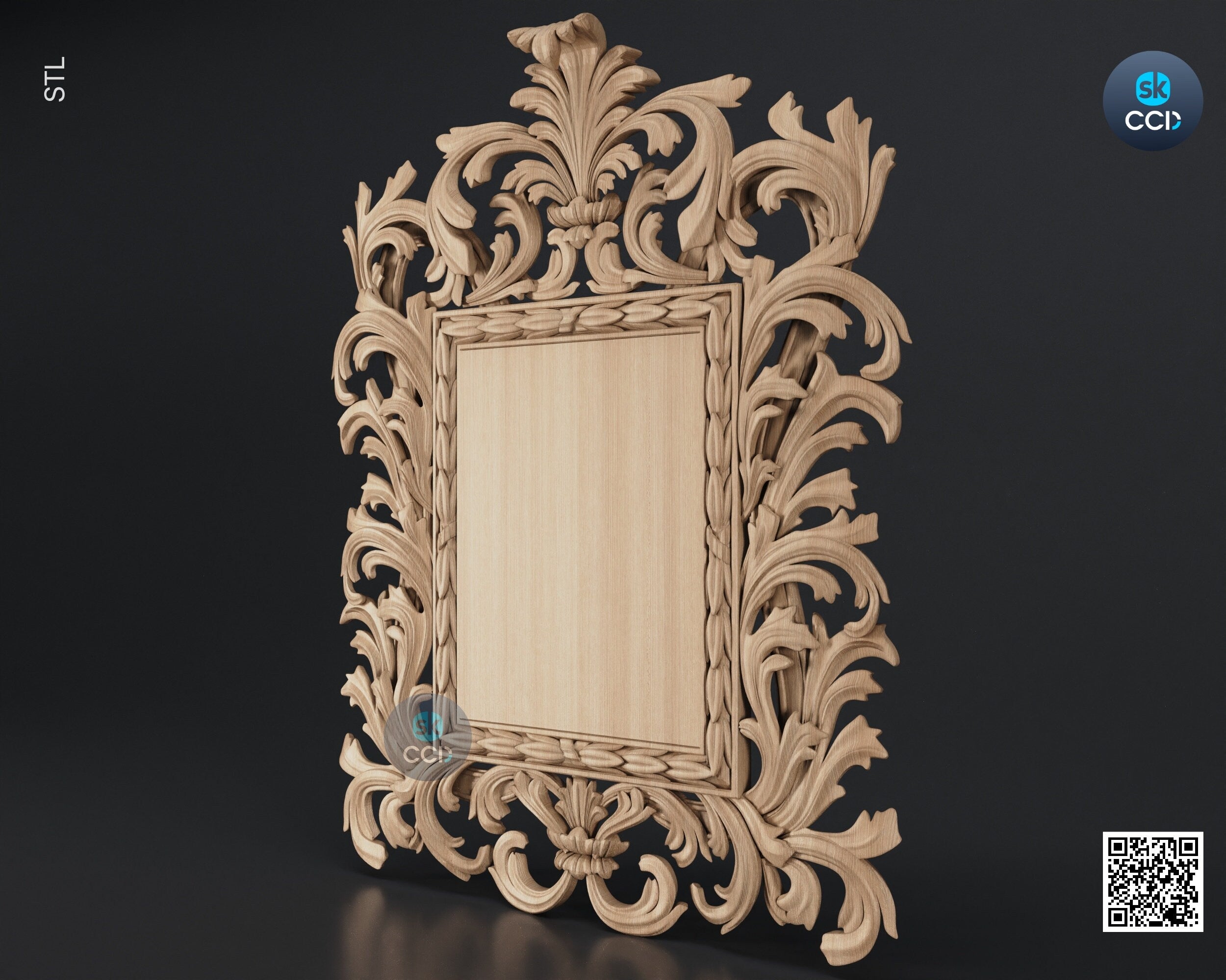 Carved Frame STL 3D Model, Carvign Frame, CNC Router Carving ArtCAM File, CNC files, Wood, Art, Wall Decor SKWF10204