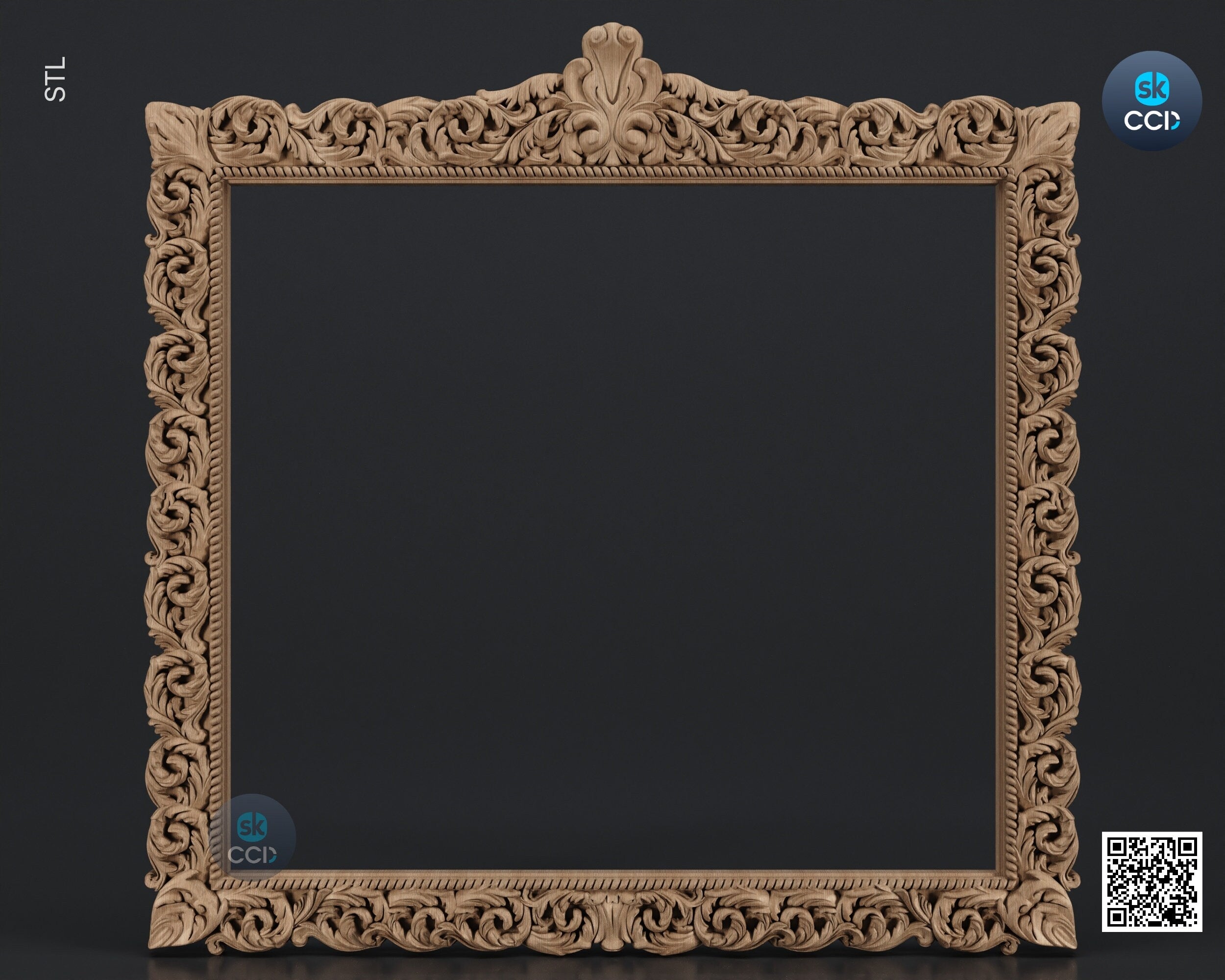 Carved Frame STL 3D Model, Carvign Frame, CNC Router Carving ArtCAM File, CNC files, Wood, Art, Wall Decor SKWF1043