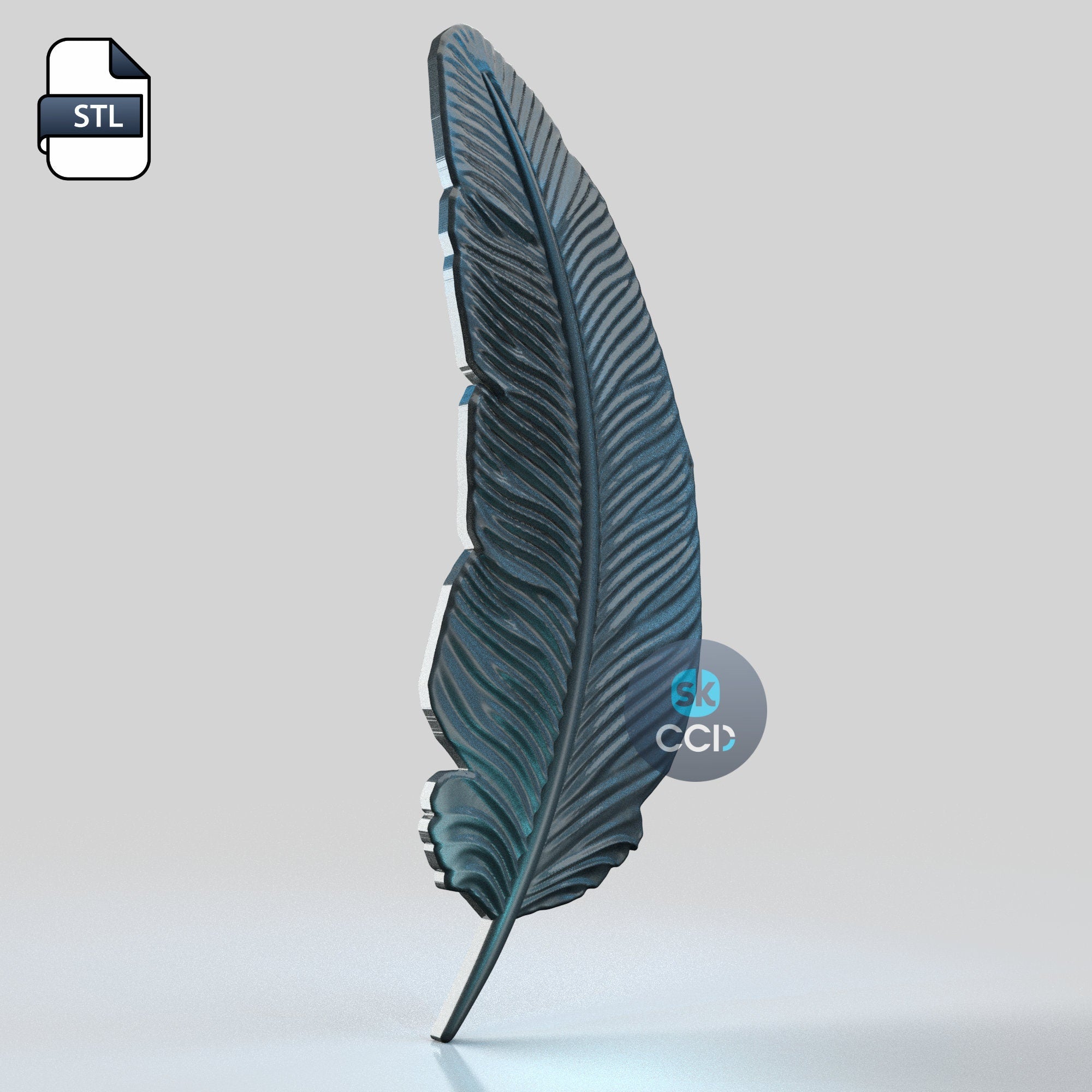 Wood Carving Art | Digital Files | Carving | Feather | Instant Download Files for CNC | 3D Model | 3D Printed Wall Art