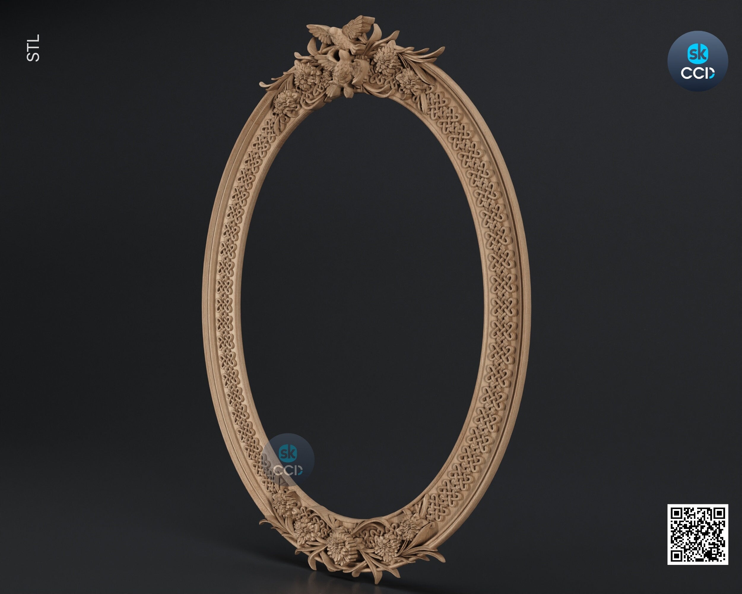 Carved Frame STL 3D Model, Carvign Frame, CNC Router Carving ArtCAM File, CNC files, Wood, Art, Wall Decor SKWF10106