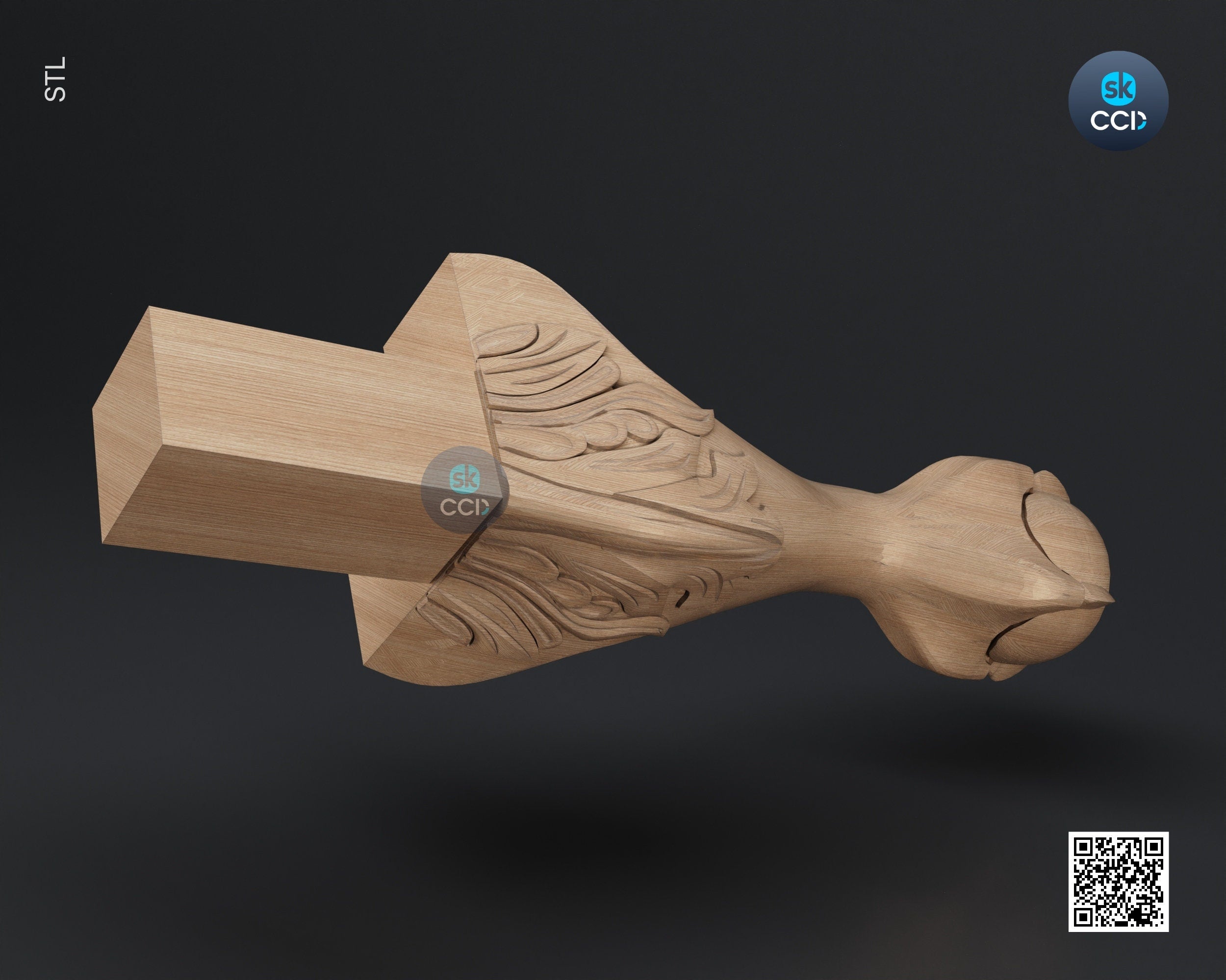 Furniture Leg 3D Model For Cnc Router, Wood Carving Digital File, Column Design, Model No. SKWL1008