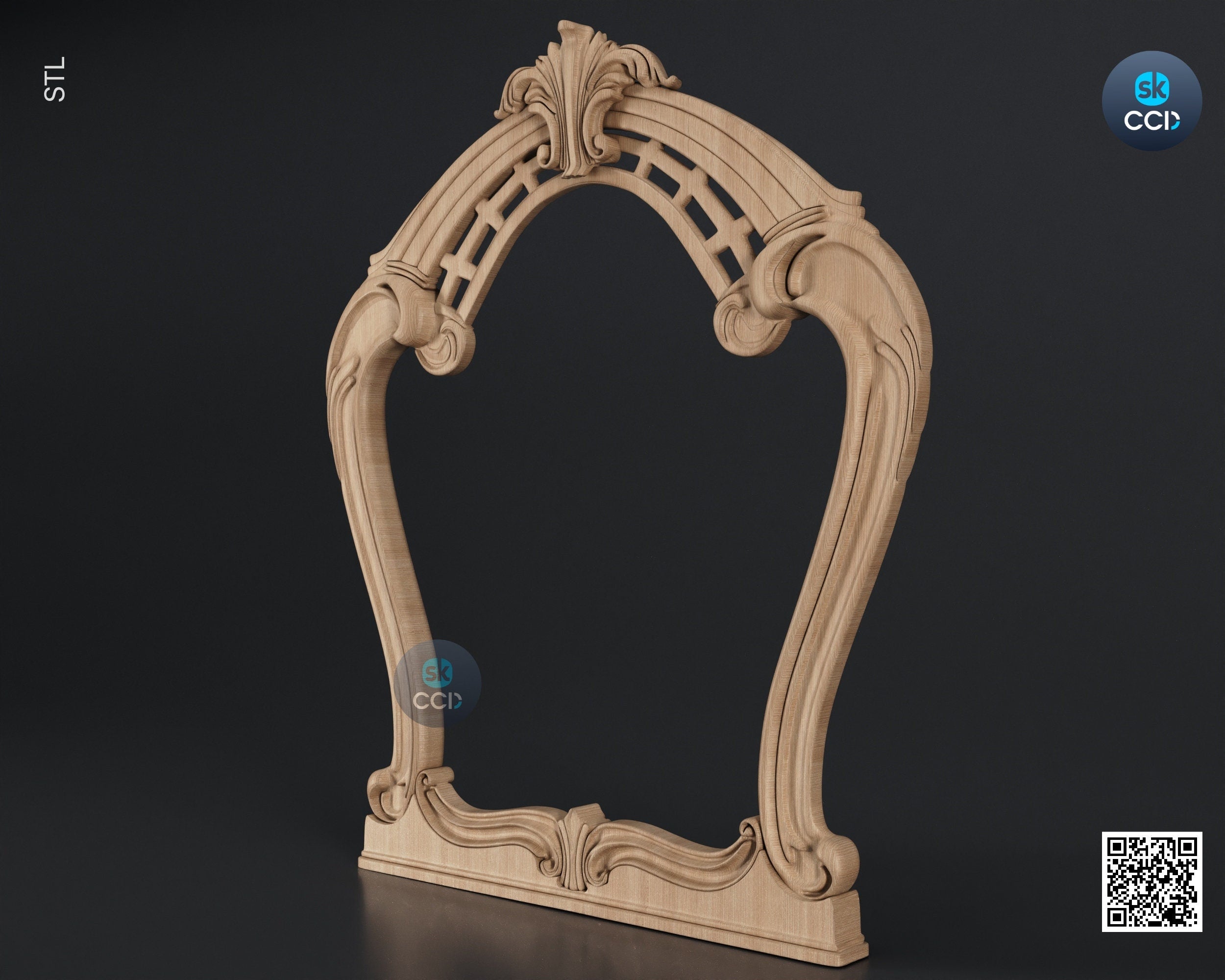Carved Frame STL 3D Model, Carvign Frame, CNC Router Carving ArtCAM File, CNC files, Wood, Art, Wall Decor SKWF10195