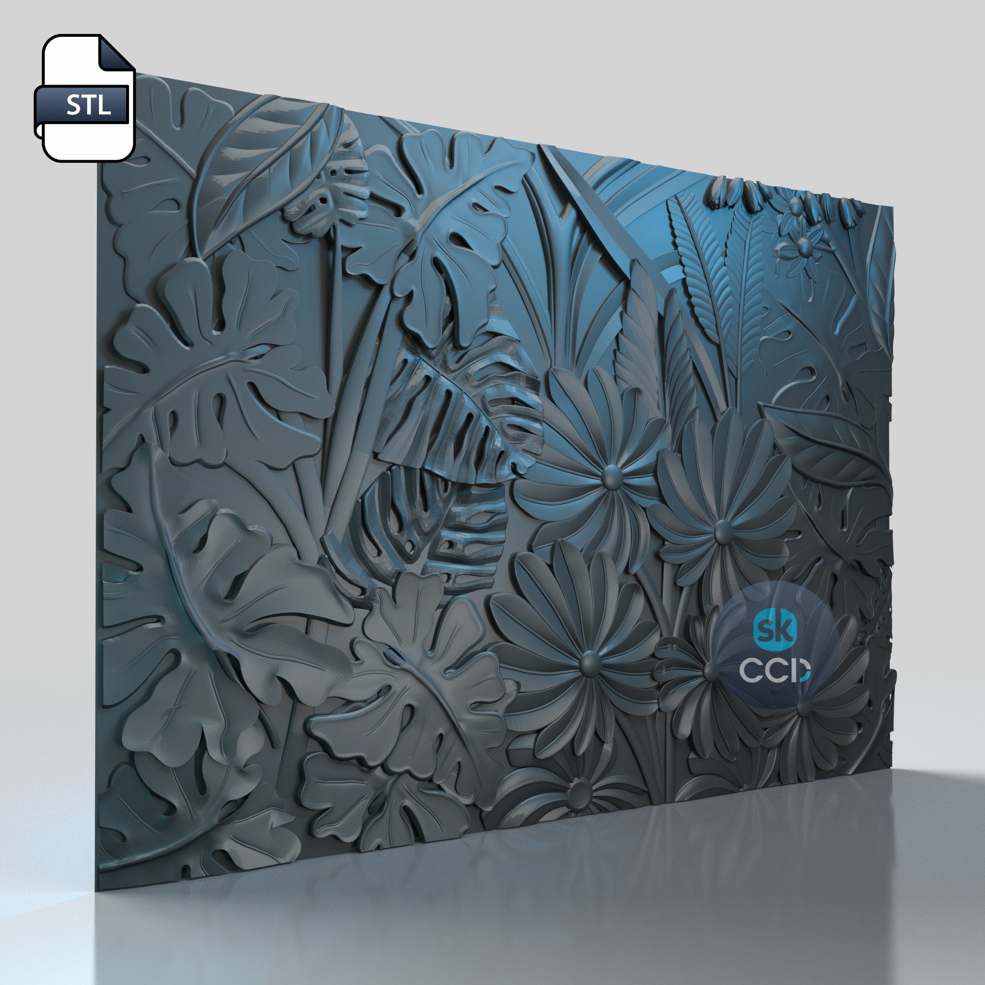 Wood Carving Art | Digital Files | Carving | GREENS | Instant Download Files for CNC | 3D Model | 3D Printed Wall Art