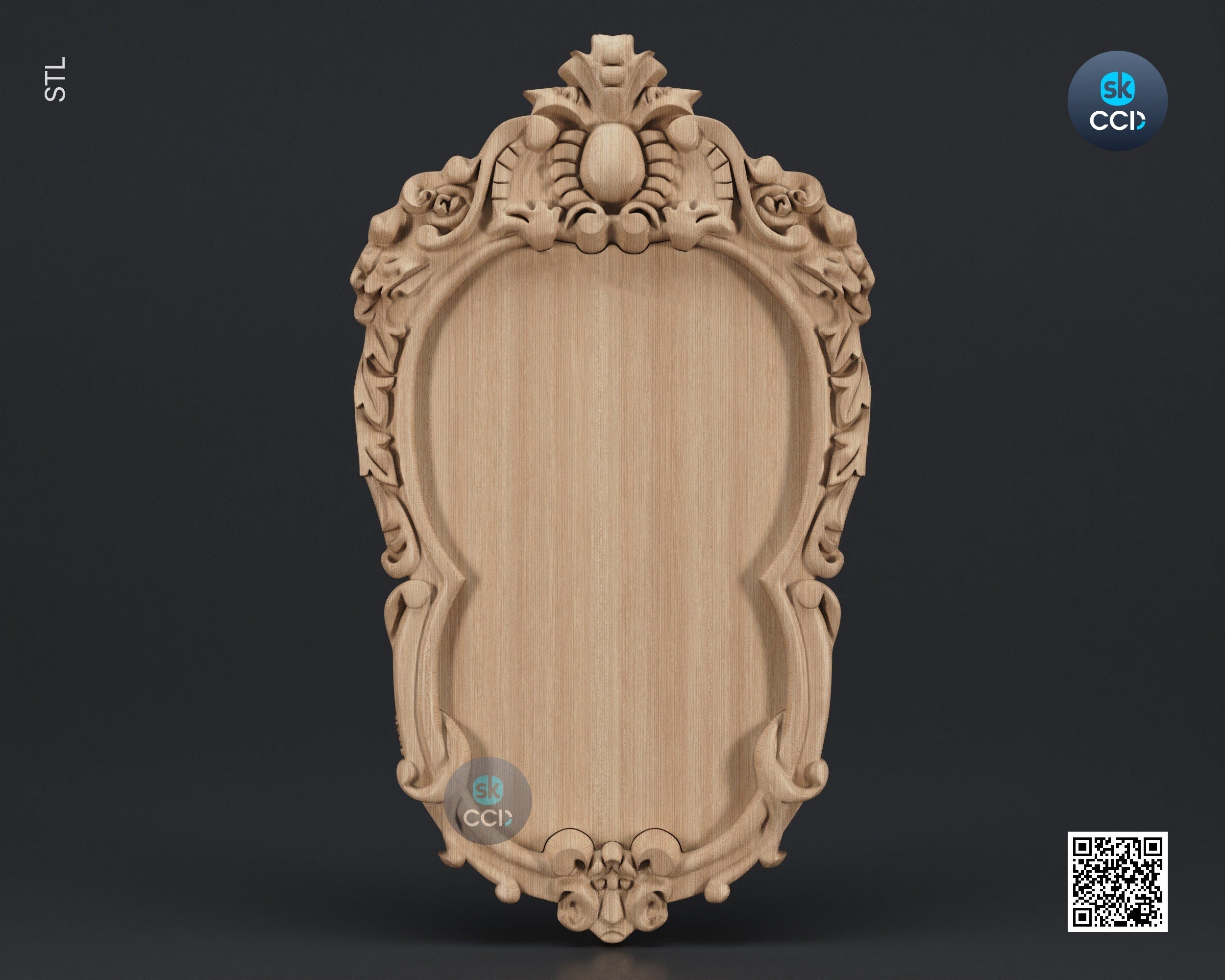 Carved Frame STL 3D Model, Carvign Frame, CNC Router Carving ArtCAM File, CNC files, Wood, Art, Wall Decor SKWF1015