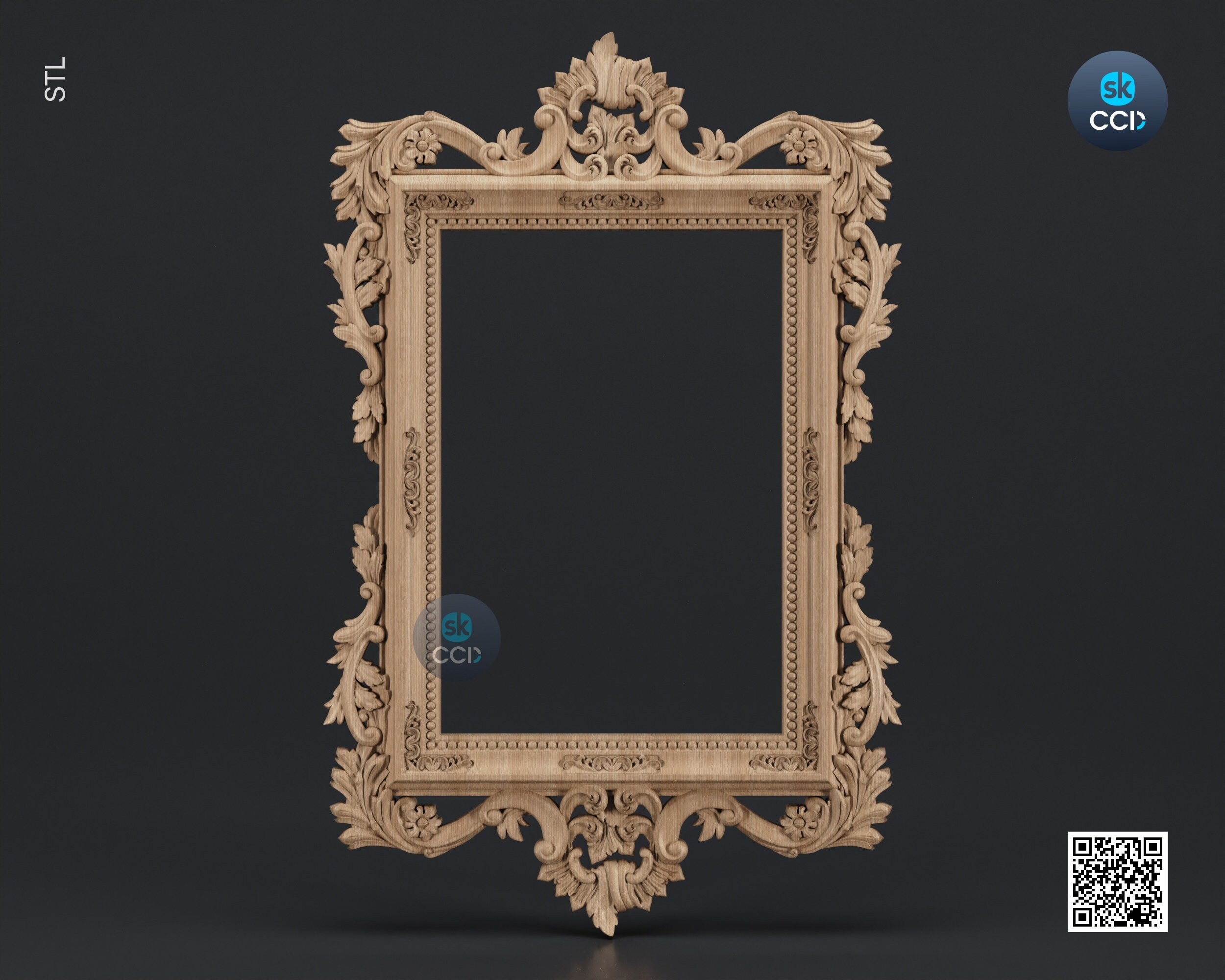 Carved Frame STL 3D Model, Carvign Frame, CNC Router Carving ArtCAM File, CNC files, Wood, Art, Wall Decor SKWF1022