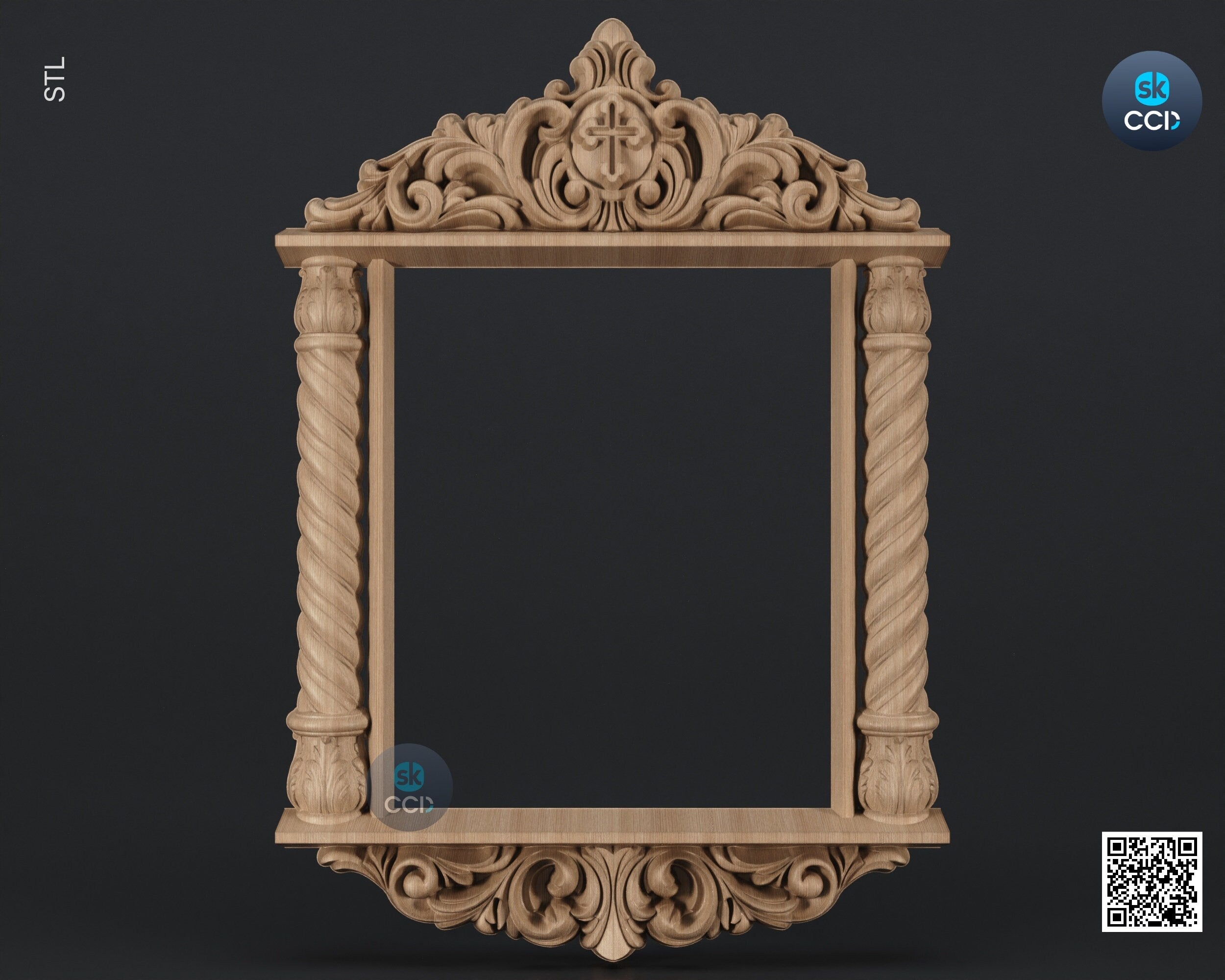 Carved Frame STL 3D Model, Carvign Frame, CNC Router Carving ArtCAM File, CNC files, Wood, Art, Wall Decor SKWF10255