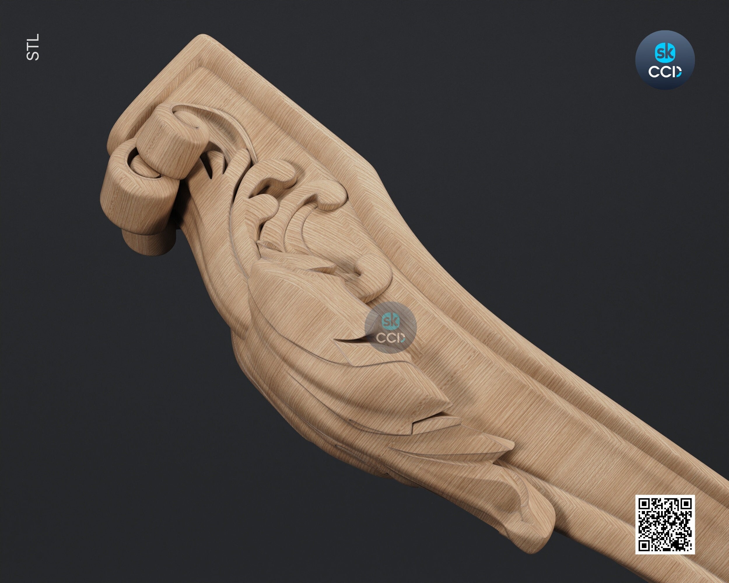 Furniture Leg 3D Model For Cnc Router, Wood Carving Digital File, Column Design, Model No. SKWL1002