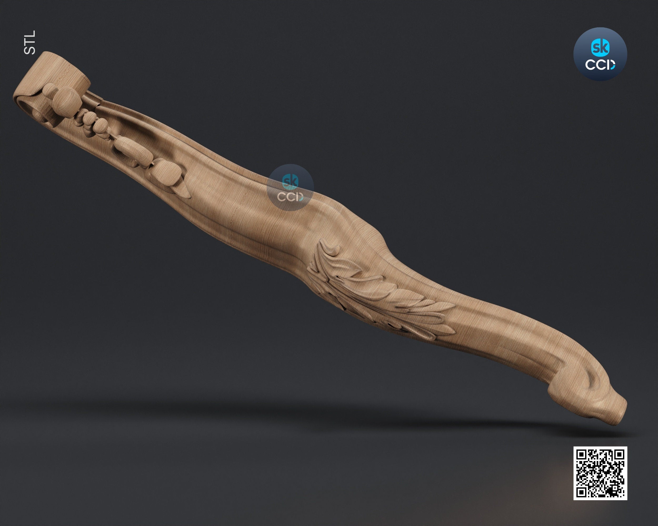 Furniture Leg 3D Model For Cnc Router, Wood Carving Digital File, Column Design, Model No. SKWL1025