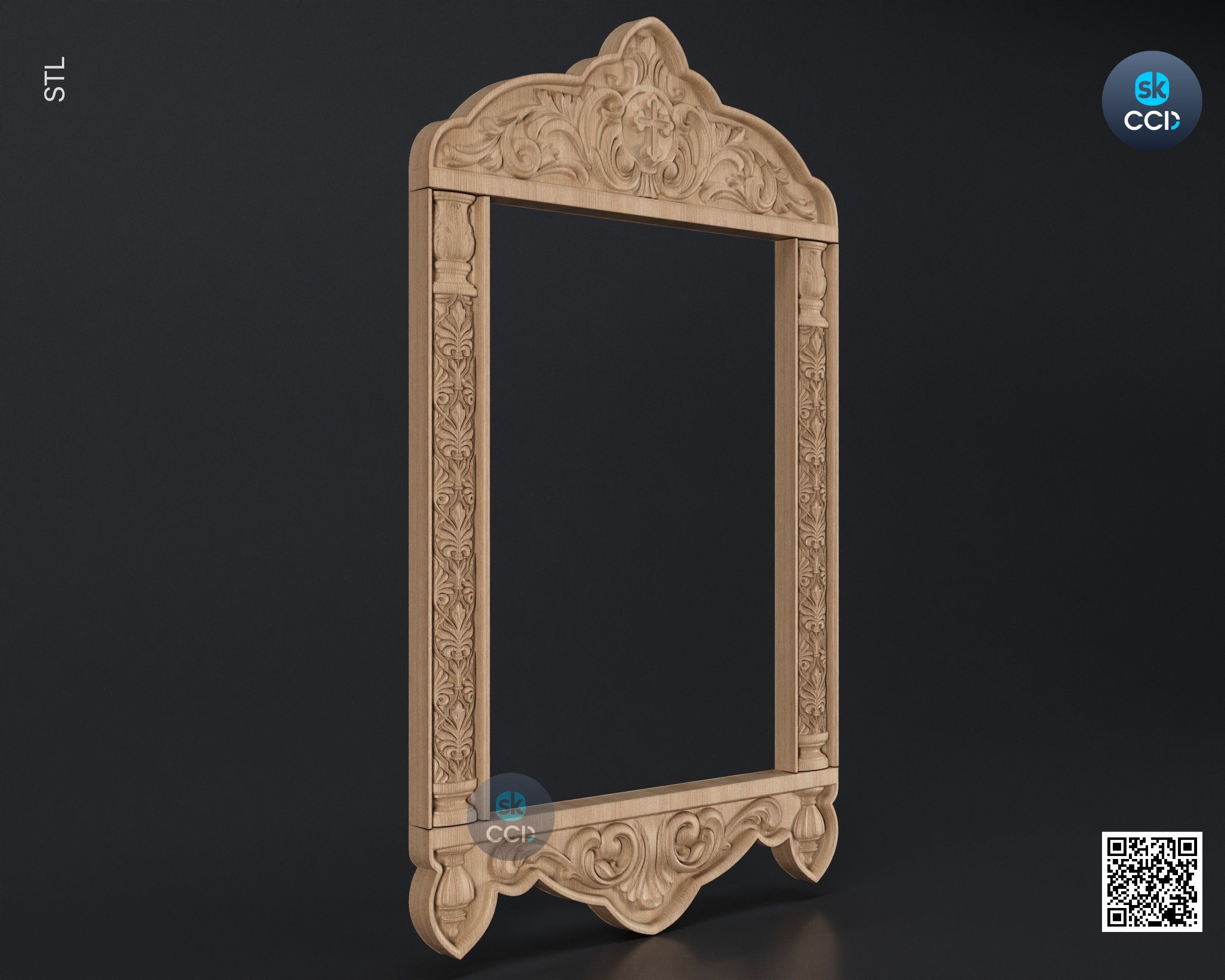 Carved Frame STL 3D Model, Carvign Frame, CNC Router Carving ArtCAM File, CNC files, Wood, Art, Wall Decor SKWF10265