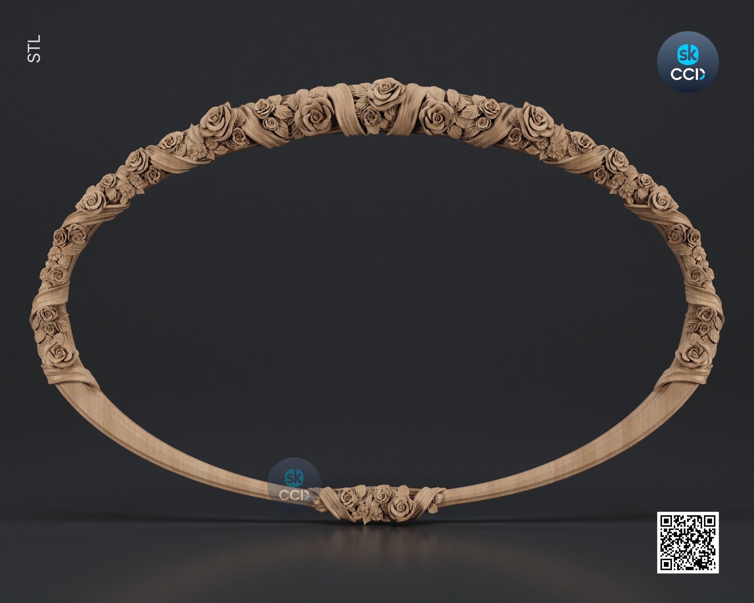 Carved Frame STL 3D Model, Carvign Frame, CNC Router Carving ArtCAM File, CNC files, Wood, Art, Wall Decor SKWF1004