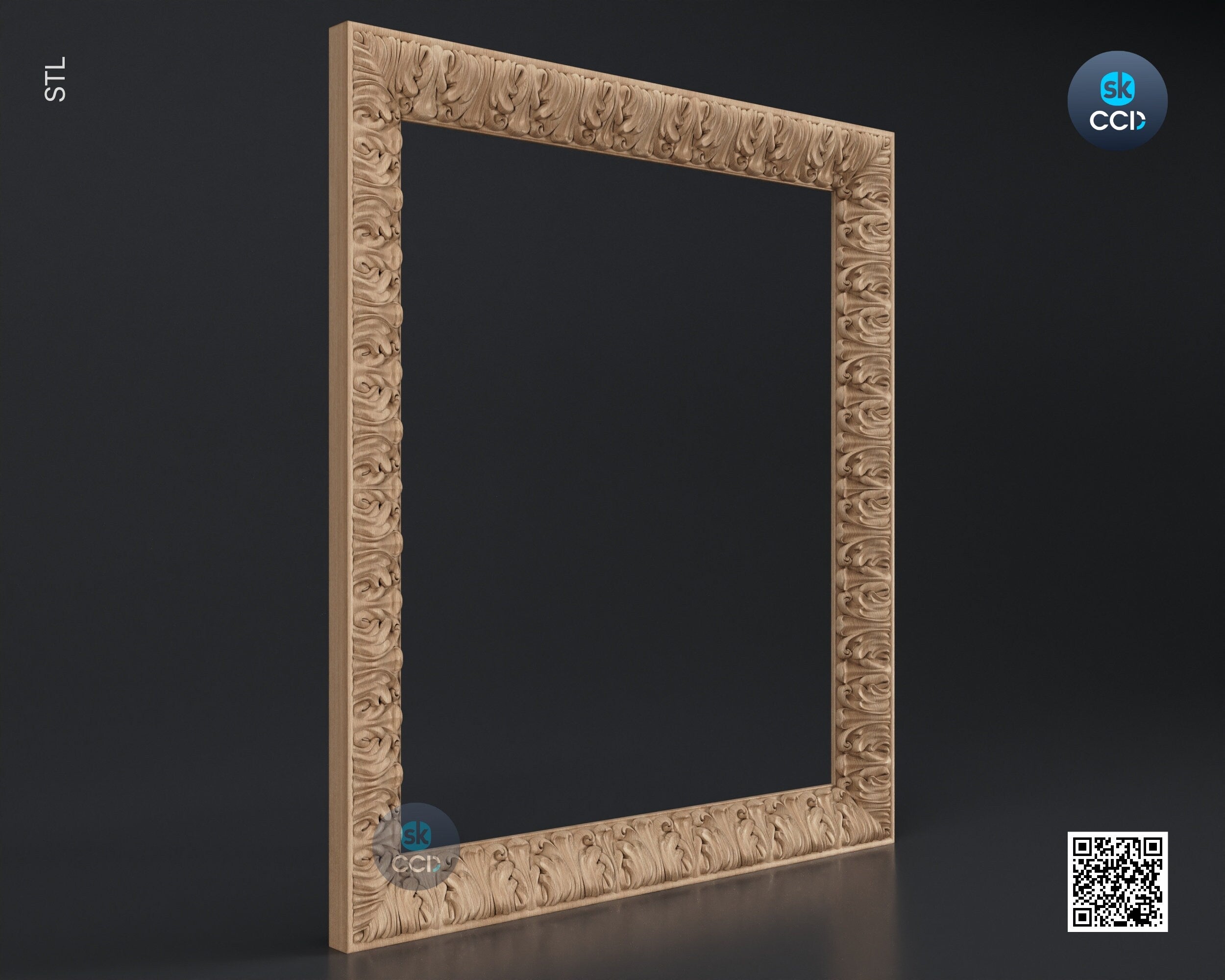 Carved Frame STL 3D Model, Carvign Frame, CNC Router Carving ArtCAM File, CNC files, Wood, Art, Wall Decor SKWF1021