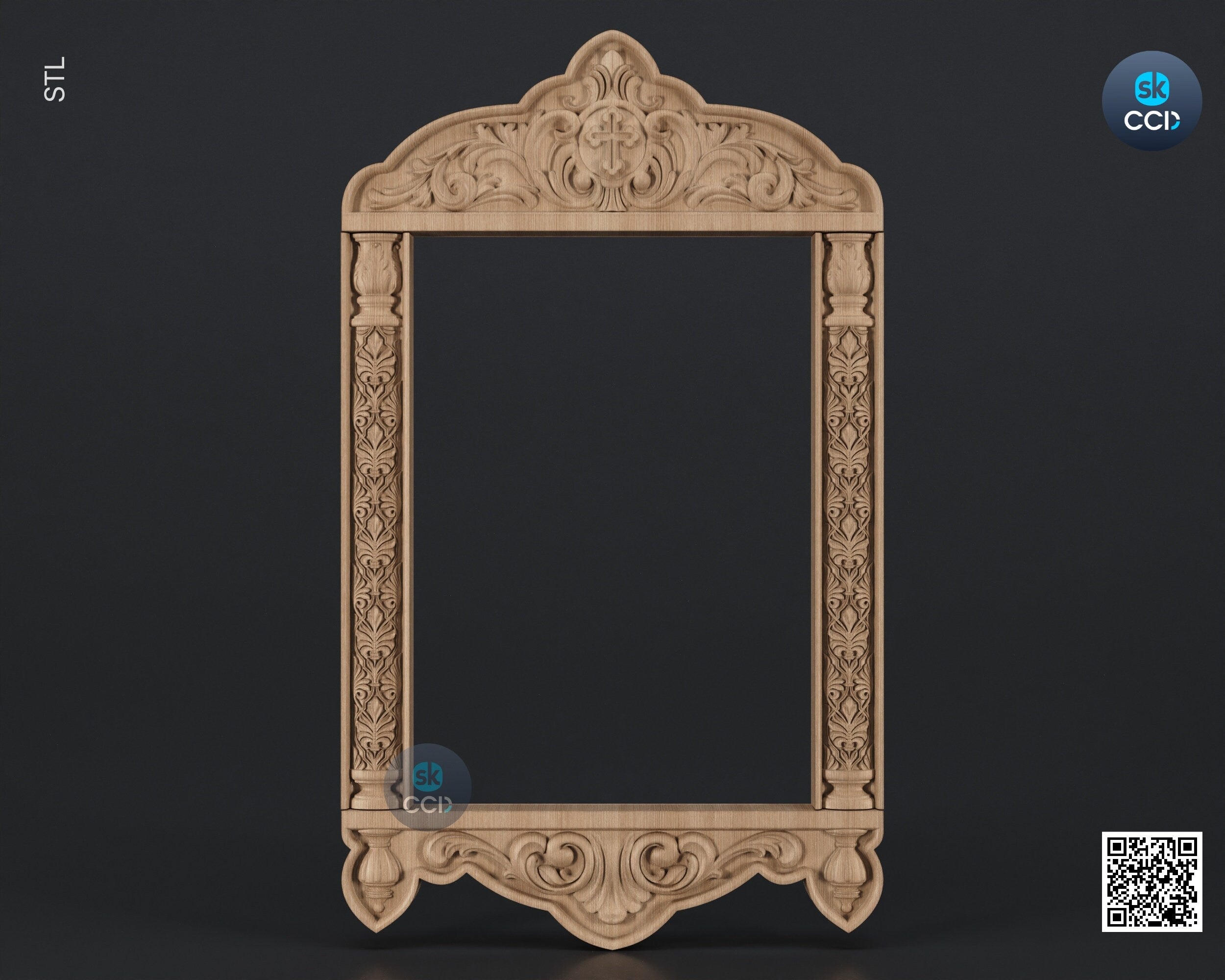 Carved Frame STL 3D Model, Carvign Frame, CNC Router Carving ArtCAM File, CNC files, Wood, Art, Wall Decor SKWF10265