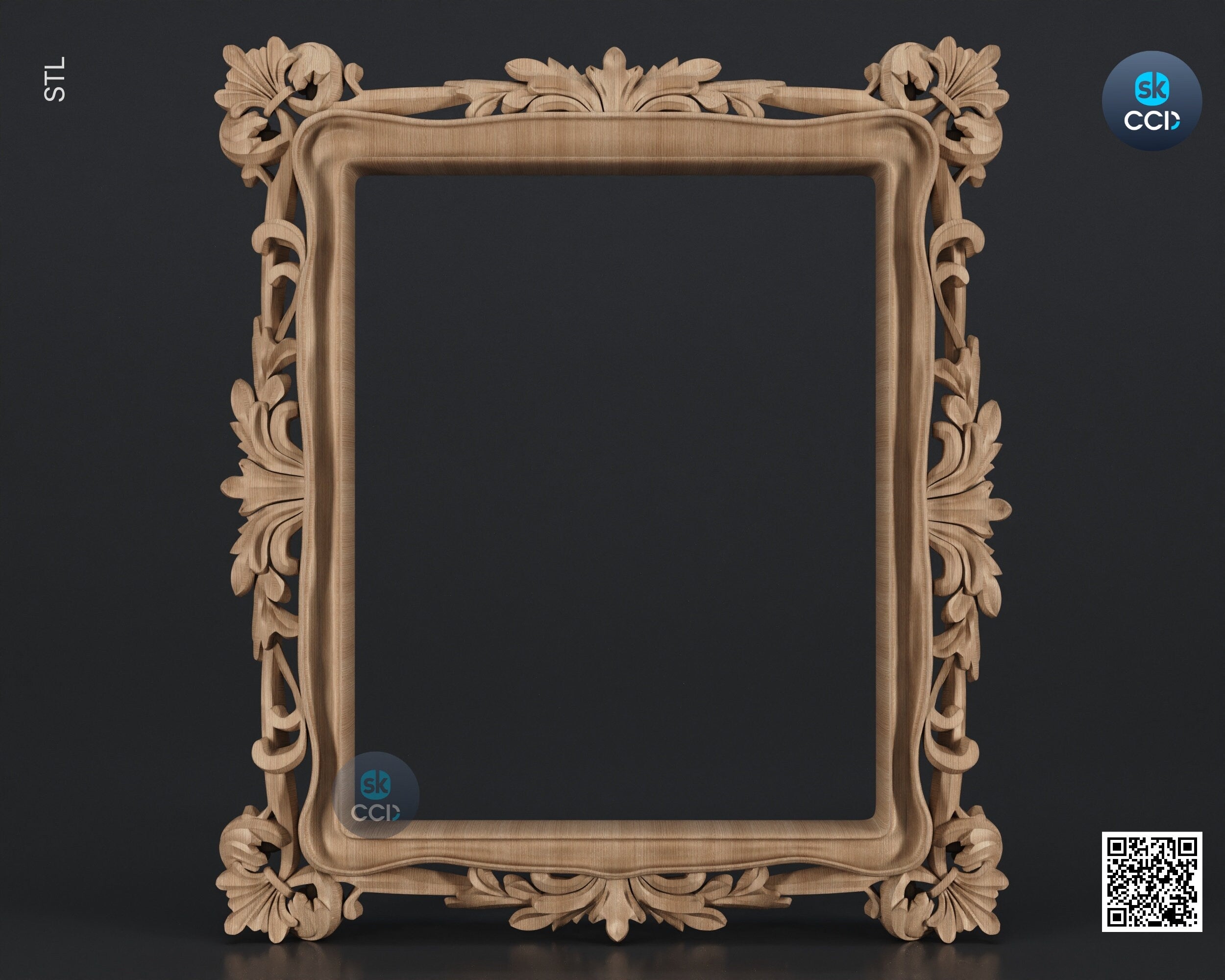Carved Frame STL 3D Model, Carvign Frame, CNC Router Carving ArtCAM File, CNC files, Wood, Art, Wall Decor SKWF10183