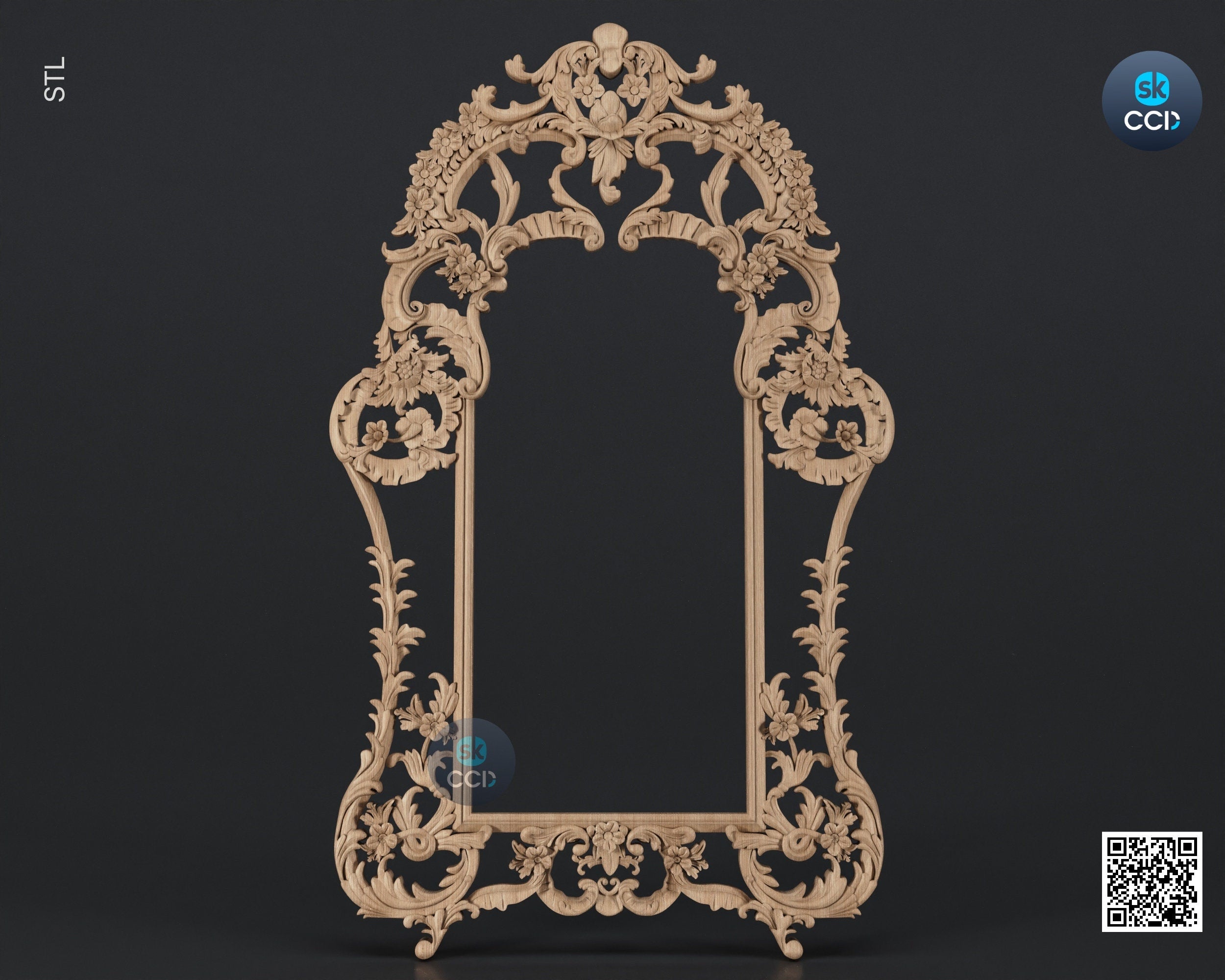 Carved Frame STL 3D Model, Carvign Frame, CNC Router Carving ArtCAM File, CNC files, Wood, Art, Wall Decor SKWF10213