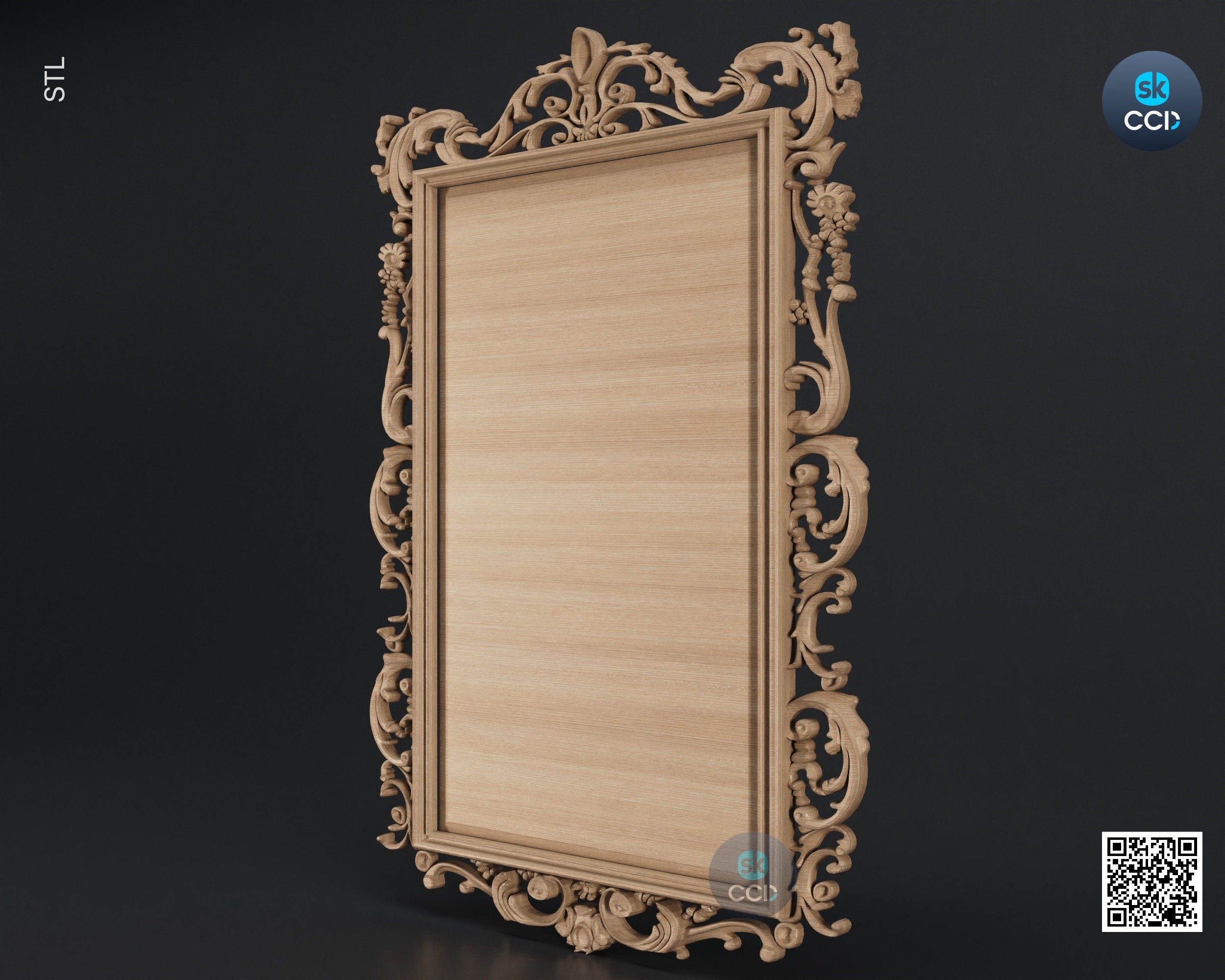 Carved Frame STL 3D Model, Carvign Frame, CNC Router Carving ArtCAM File, CNC files, Wood, Art, Wall Decor SKWF10172
