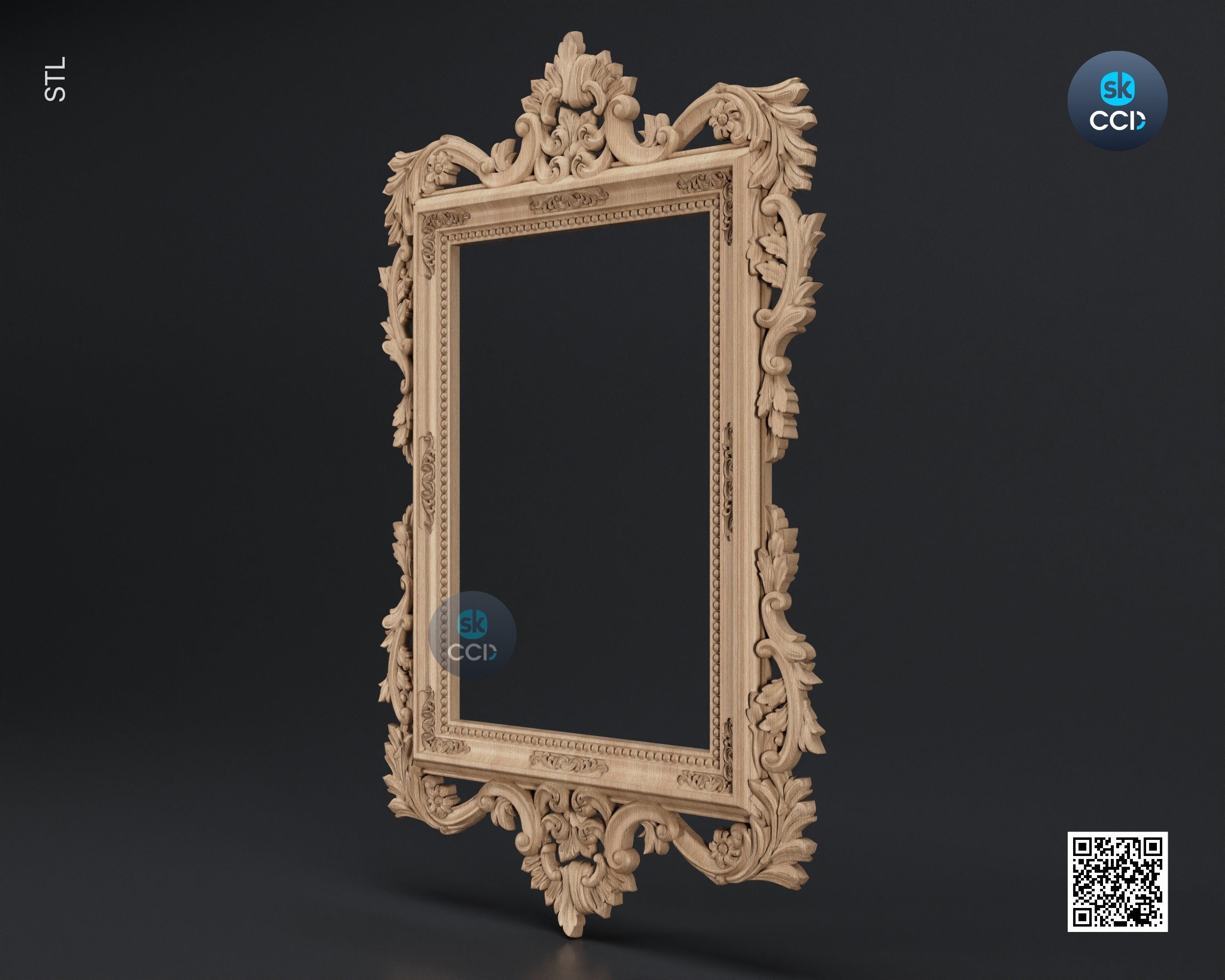 Carved Frame STL 3D Model, Carvign Frame, CNC Router Carving ArtCAM File, CNC files, Wood, Art, Wall Decor SKWF1022