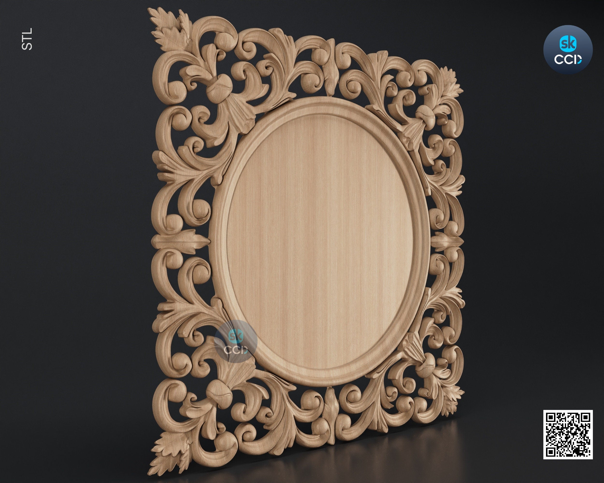 Carved Frame STL 3D Model, Carvign Frame, CNC Router Carving ArtCAM File, CNC files, Wood, Art, Wall Decor SKWF10184