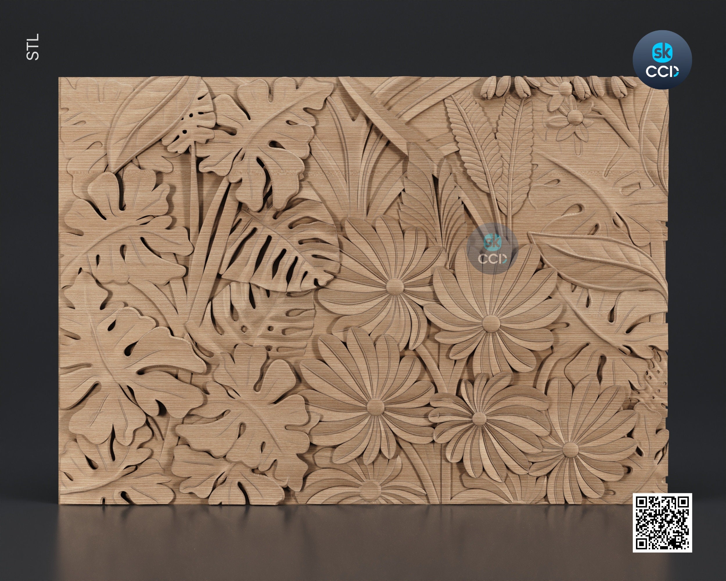 Wood Carving Art | Digital Files | Carving | GREENS | Instant Download Files for CNC | 3D Model | 3D Printed Wall Art