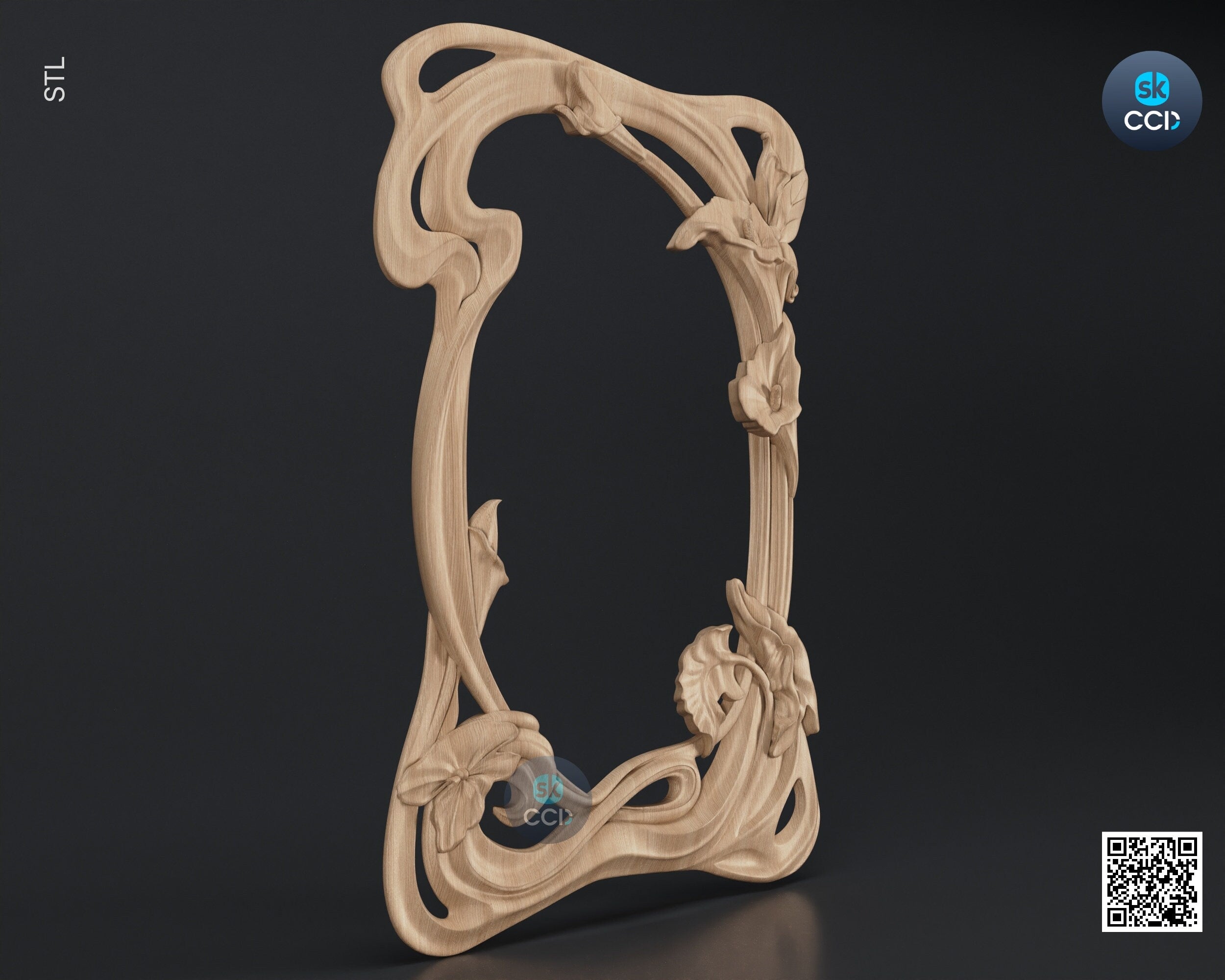 Carved Frame STL 3D Model, Carvign Frame, CNC Router Carving ArtCAM File, CNC files, Wood, Art, Wall Decor SKWF10112