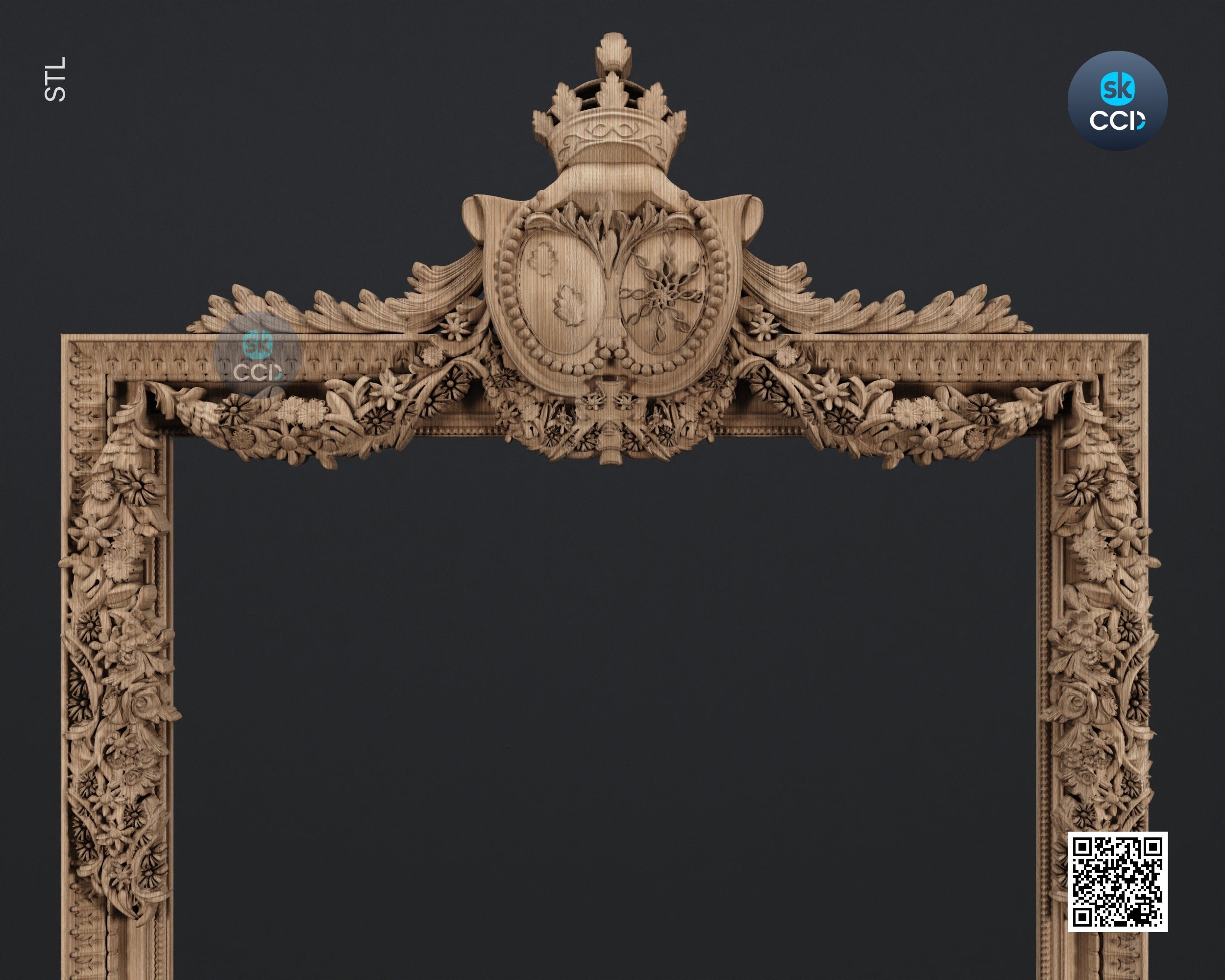 Carved Frame STL 3D Model, Carvign Frame, CNC Router Carving ArtCAM File, CNC files, Wood, Art, Wall Decor SKWF1030