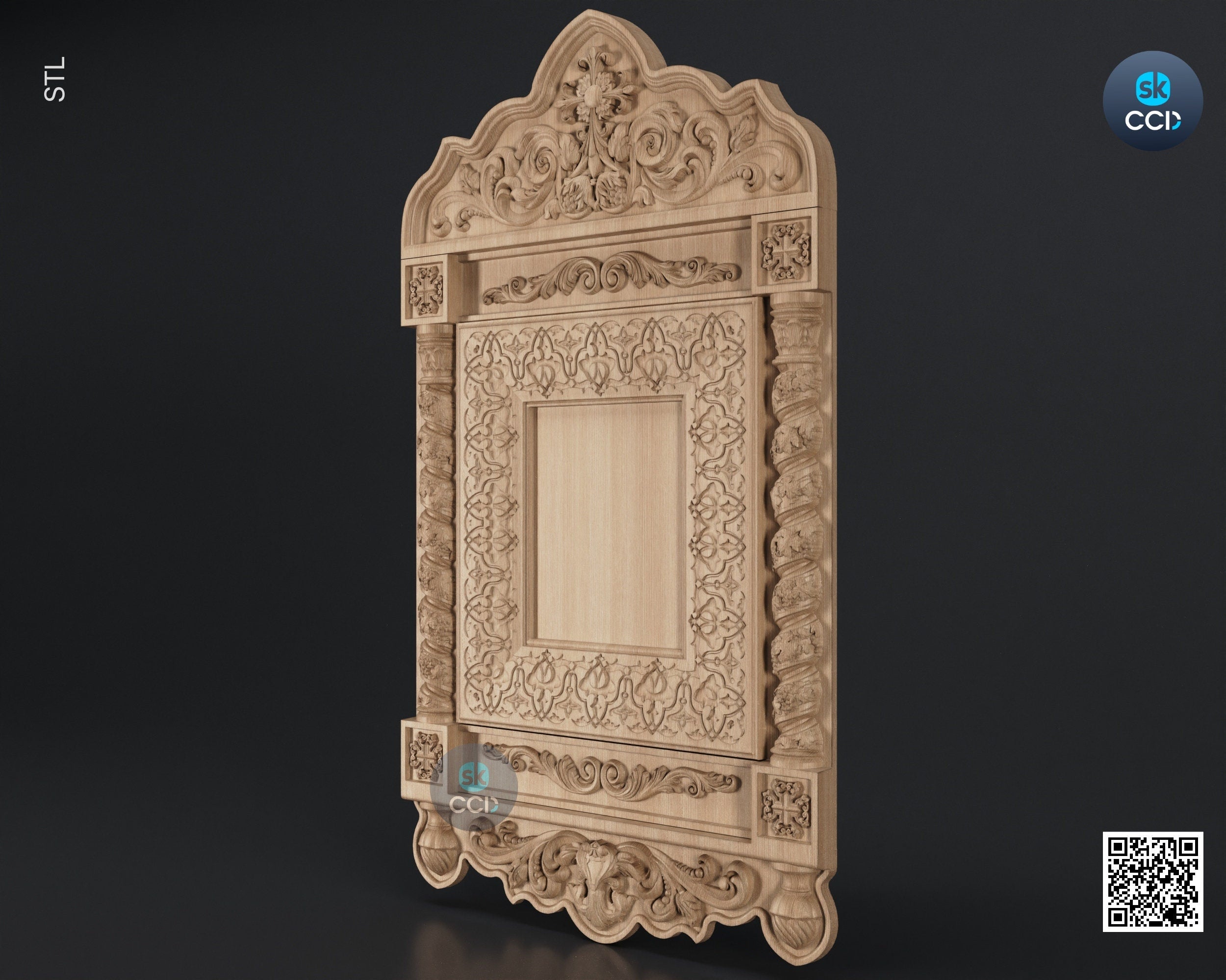 Carved Frame STL 3D Model, Carvign Frame, CNC Router Carving ArtCAM File, CNC files, Wood, Art, Wall Decor SKWF10266