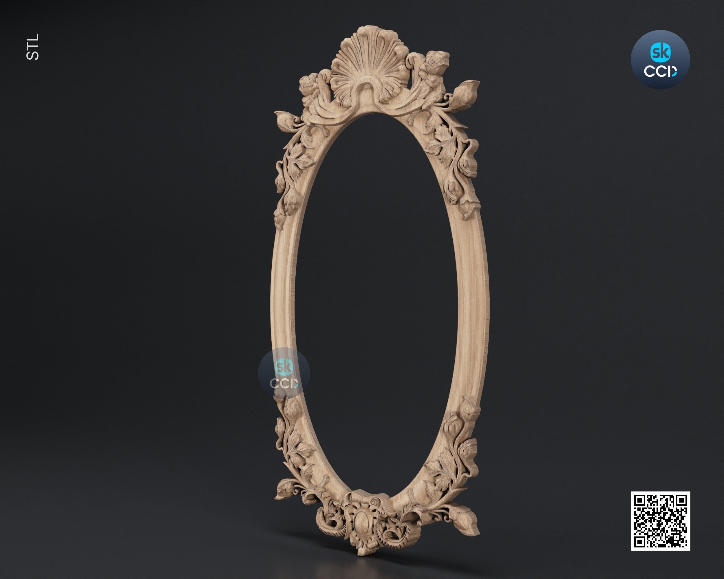 Carved Frame STL 3D Model, Carvign Frame, CNC Router Carving ArtCAM File, CNC files, Wood, Art, Wall Decor SKWF1012