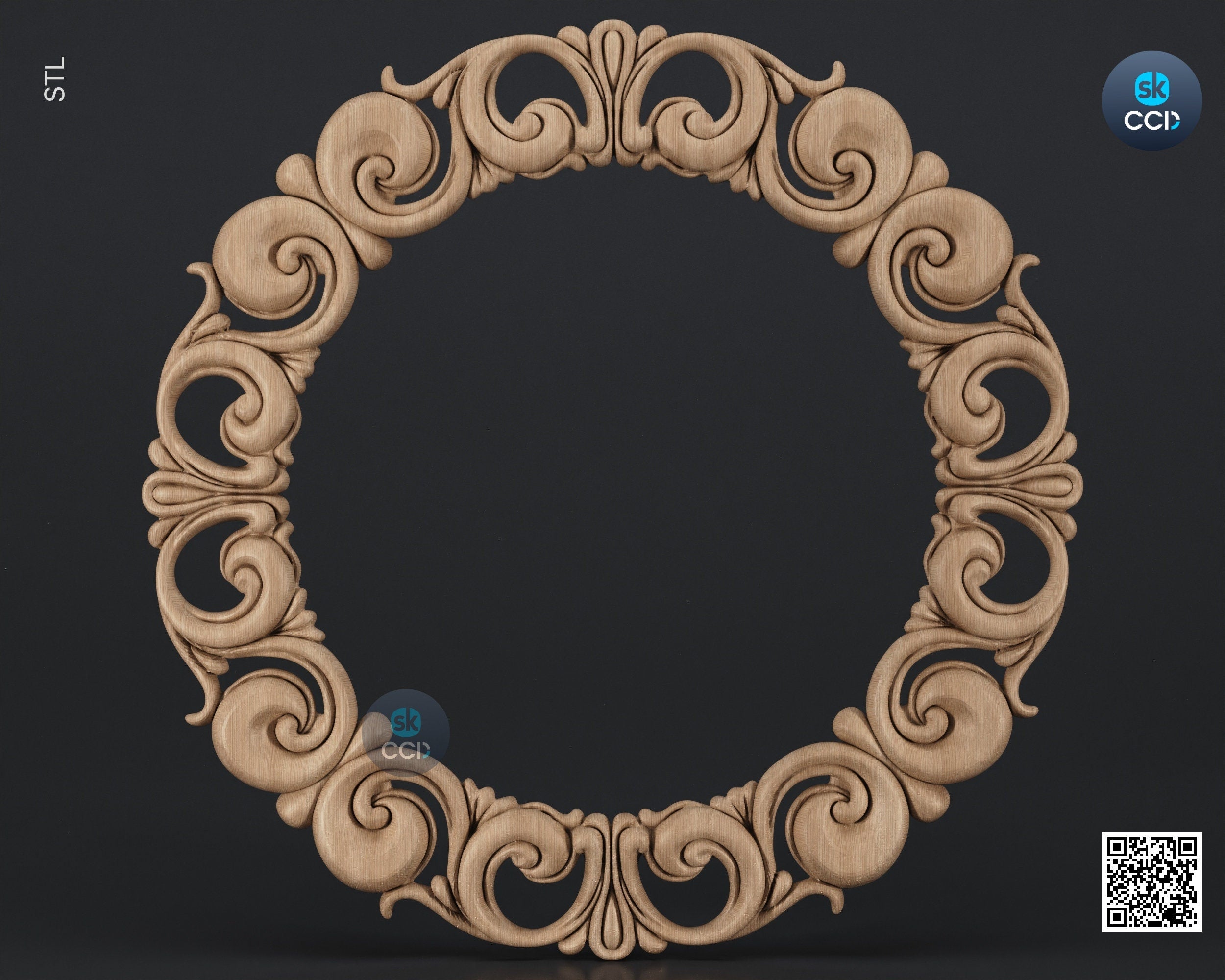 Carved Frame STL 3D Model, Carvign Frame, CNC Router Carving ArtCAM File, CNC files, Wood, Art, Wall Decor SKWF10256