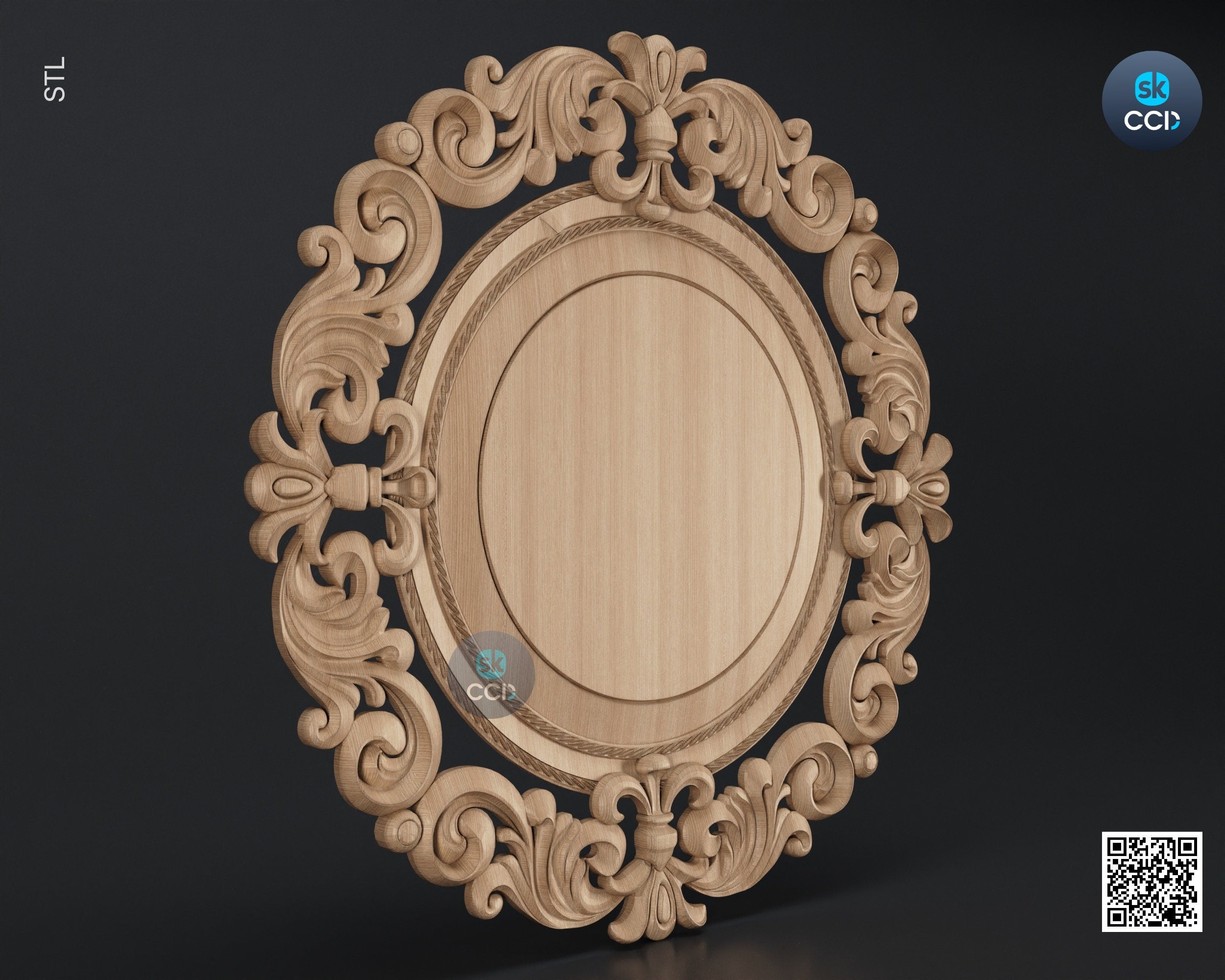 Carved Frame STL 3D Model, Carvign Frame, CNC Router Carving ArtCAM File, CNC files, Wood, Art, Wall Decor SKWF10176