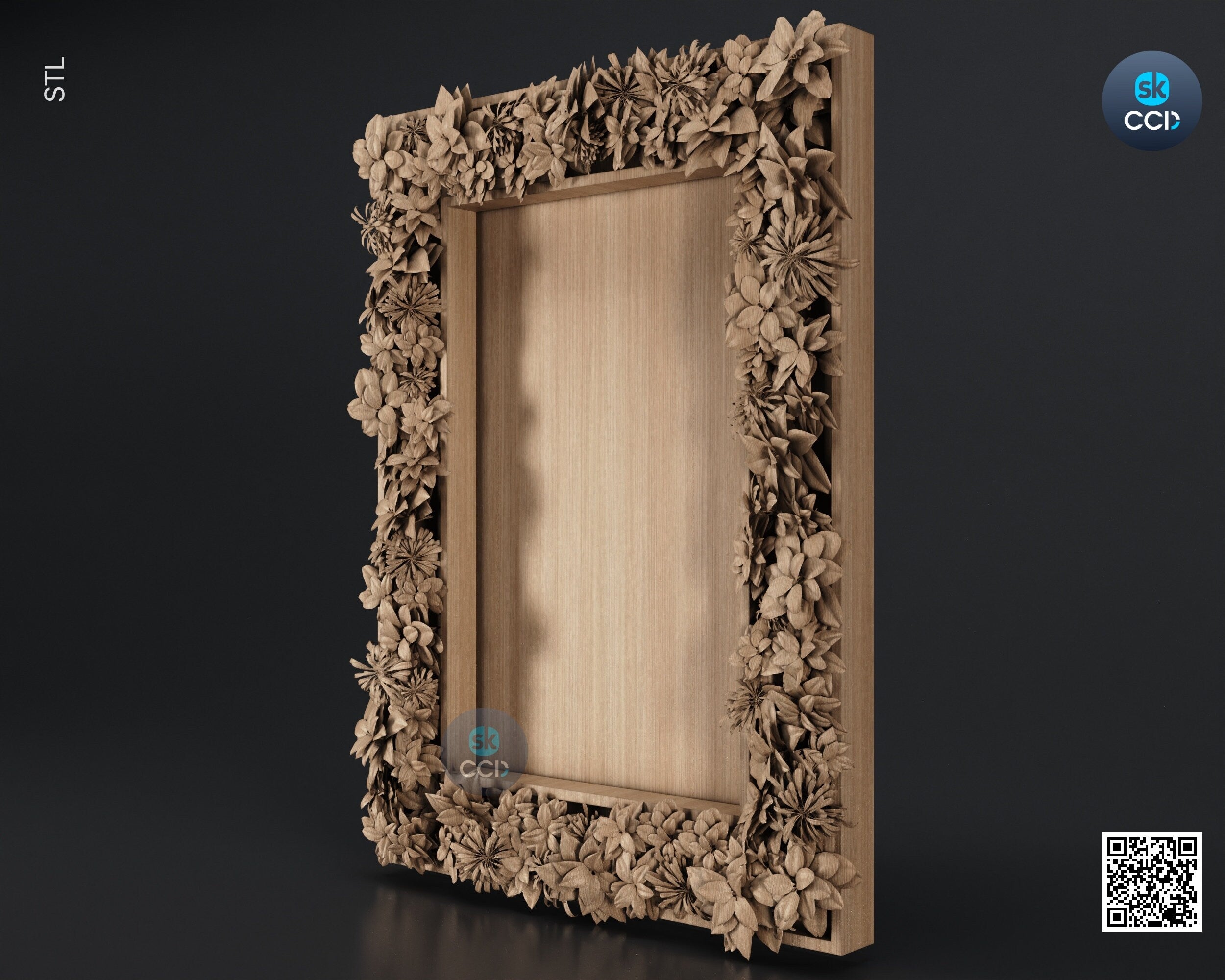 Carved Frame STL 3D Model, Carvign Frame, CNC Router Carving ArtCAM File, CNC files, Wood, Art, Wall Decor SKWF10251