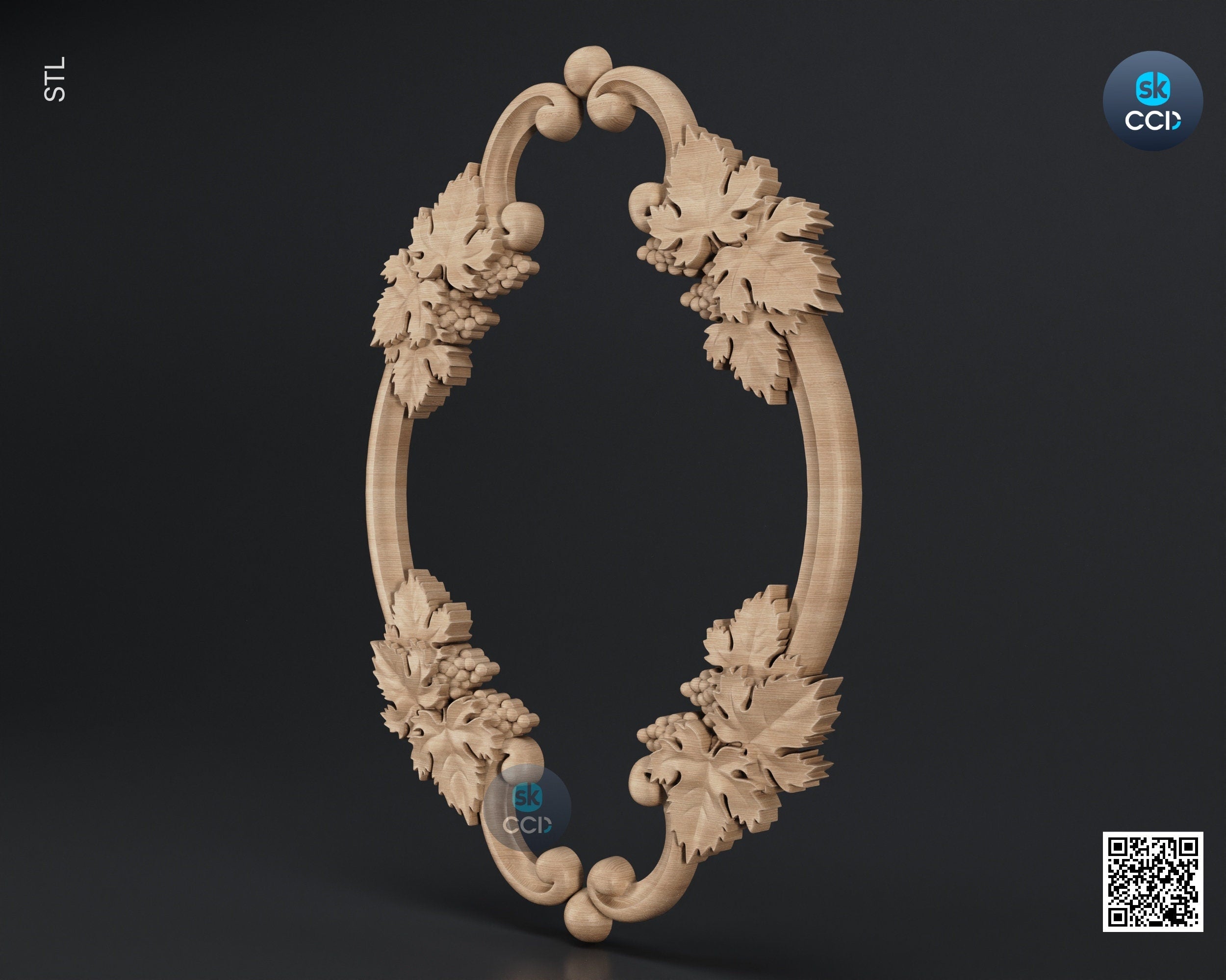 Carved Frame STL 3D Model, Carvign Frame, CNC Router Carving ArtCAM File, CNC files, Wood, Art, Wall Decor SKWF10101