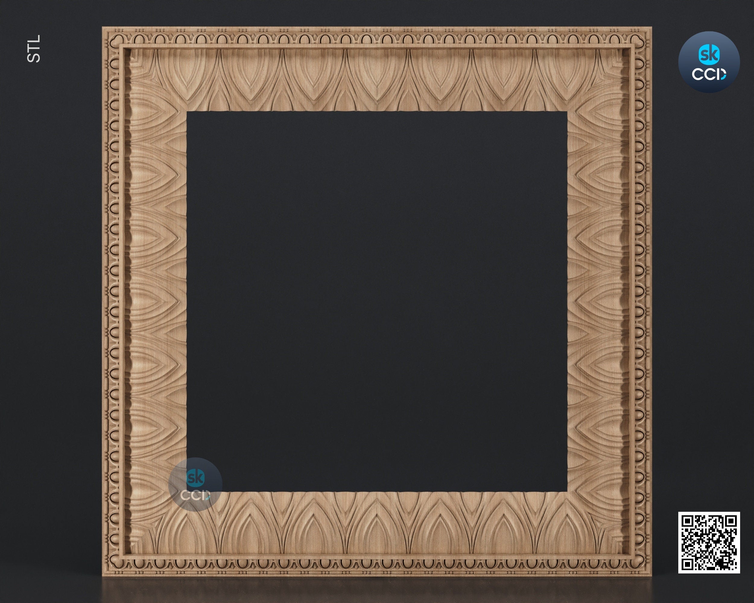 Carved Frame STL 3D Model, Carvign Frame, CNC Router Carving ArtCAM File, CNC files, Wood, Art, Wall Decor SKWF10244
