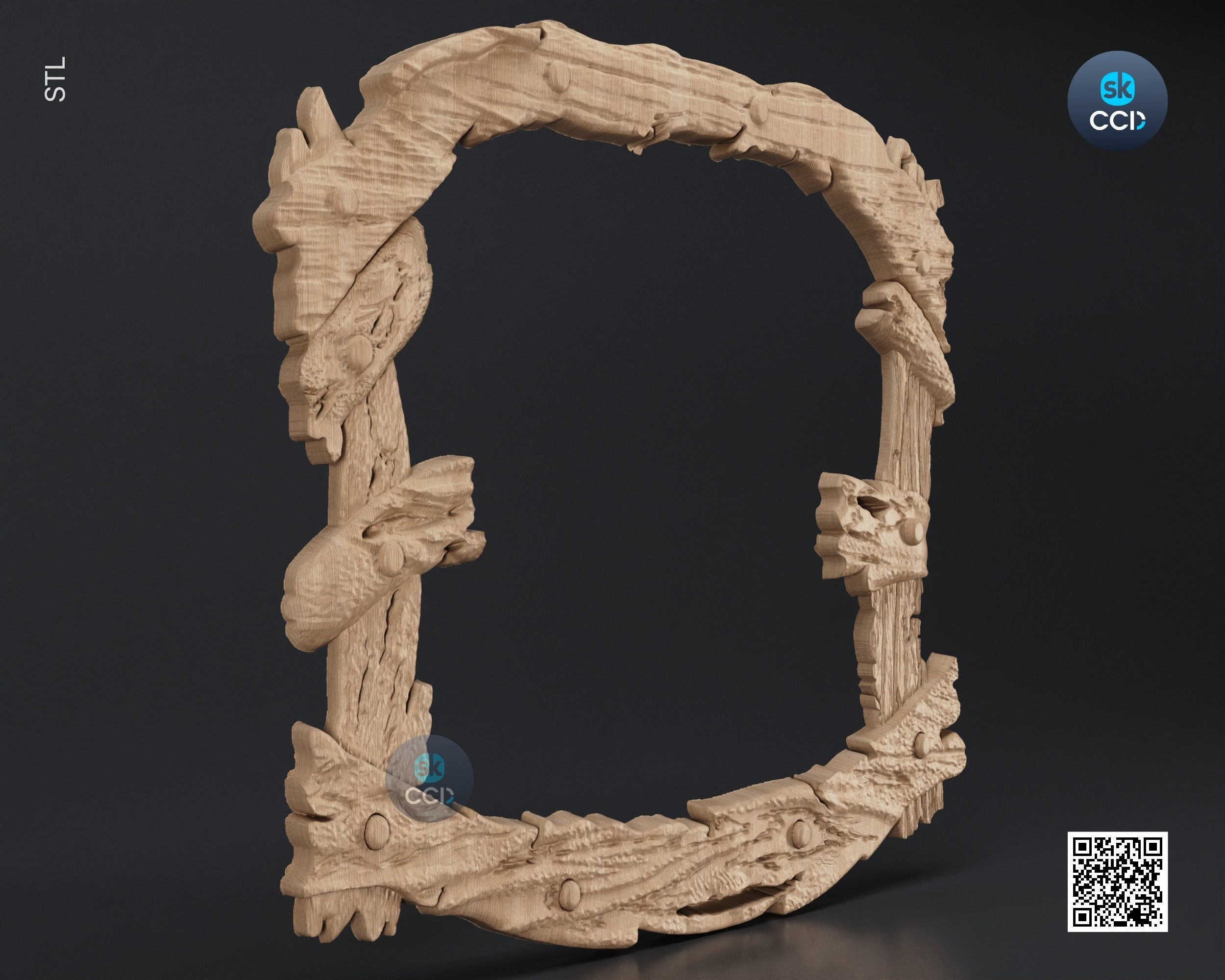 Carved Frame STL 3D Model, Carvign Frame, CNC Router Carving ArtCAM File, CNC files, Wood, Art, Wall Decor SKWF1025