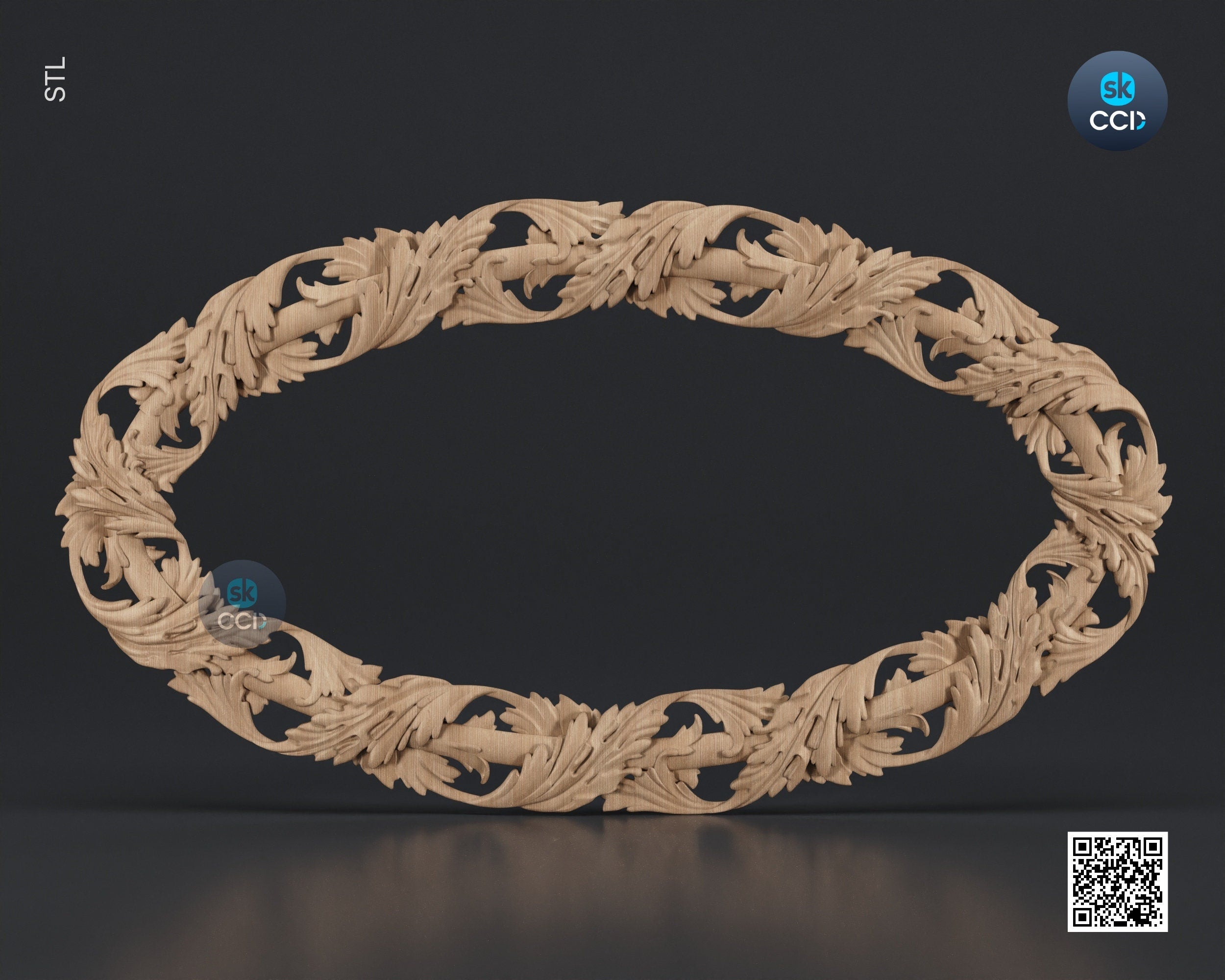 Carved Frame STL 3D Model, Carvign Frame, CNC Router Carving ArtCAM File, CNC files, Wood, Art, Wall Decor SKWF1023