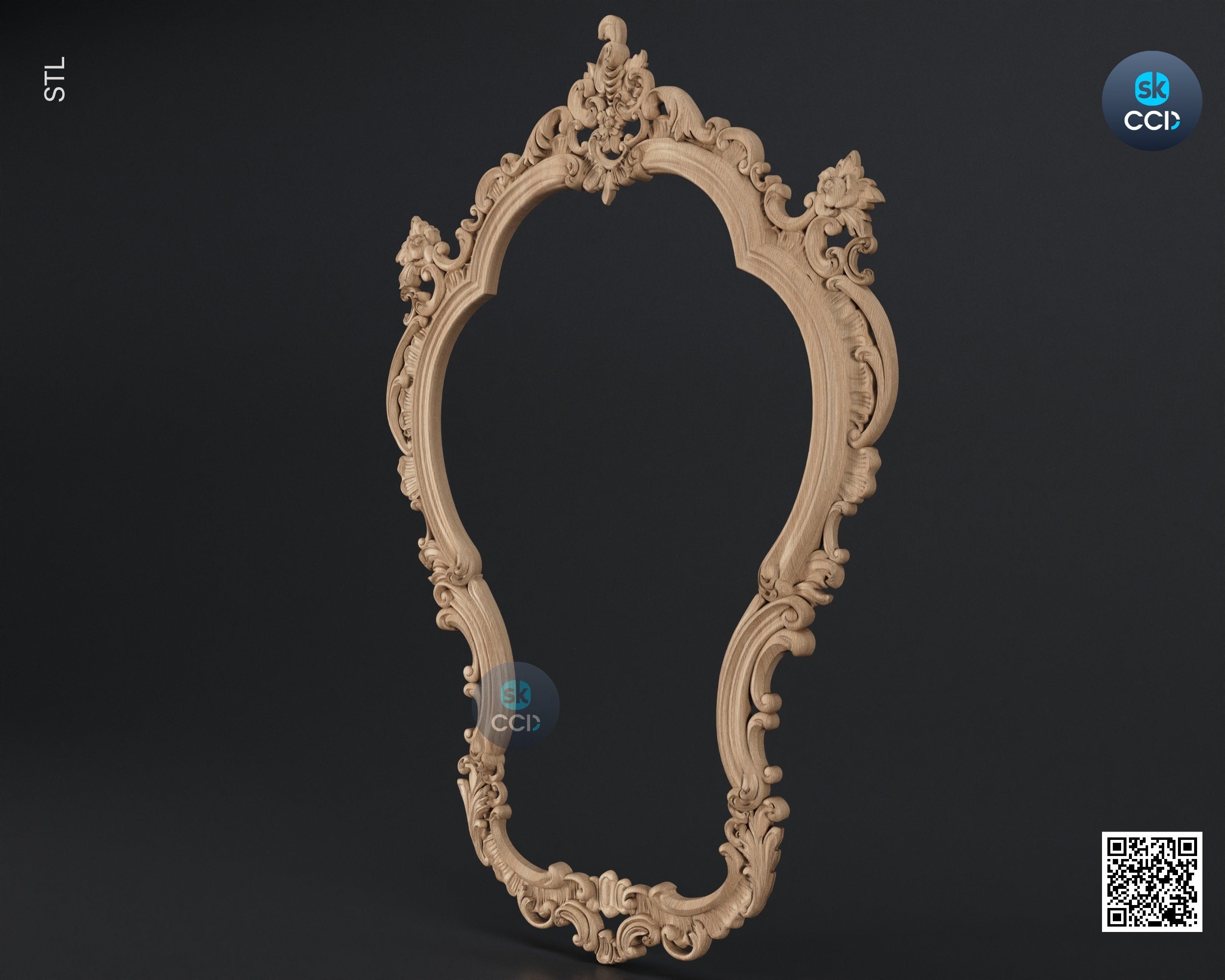 Carved Frame STL 3D Model, Carvign Frame, CNC Router Carving ArtCAM File, CNC files, Wood, Art, Wall Decor SKWF10211
