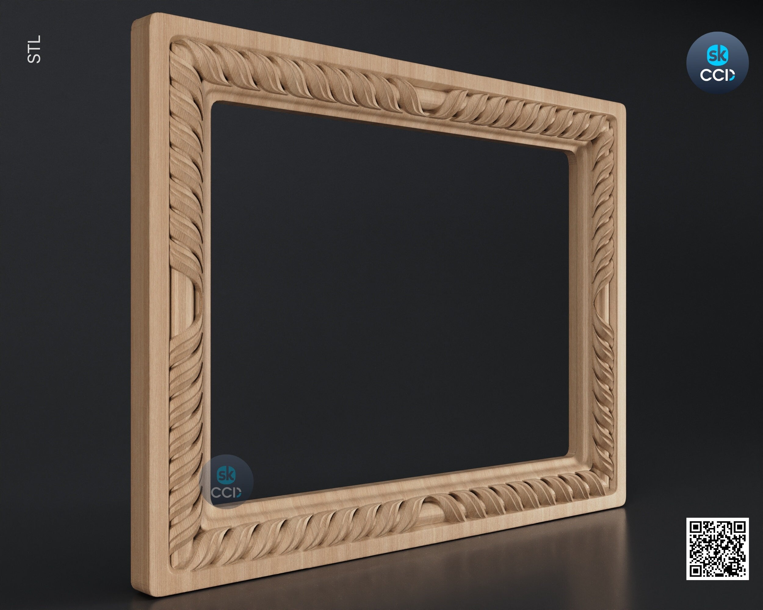 Carved Frame STL 3D Model, Carvign Frame, CNC Router Carving ArtCAM File, CNC files, Wood, Art, Wall Decor SKWF10192