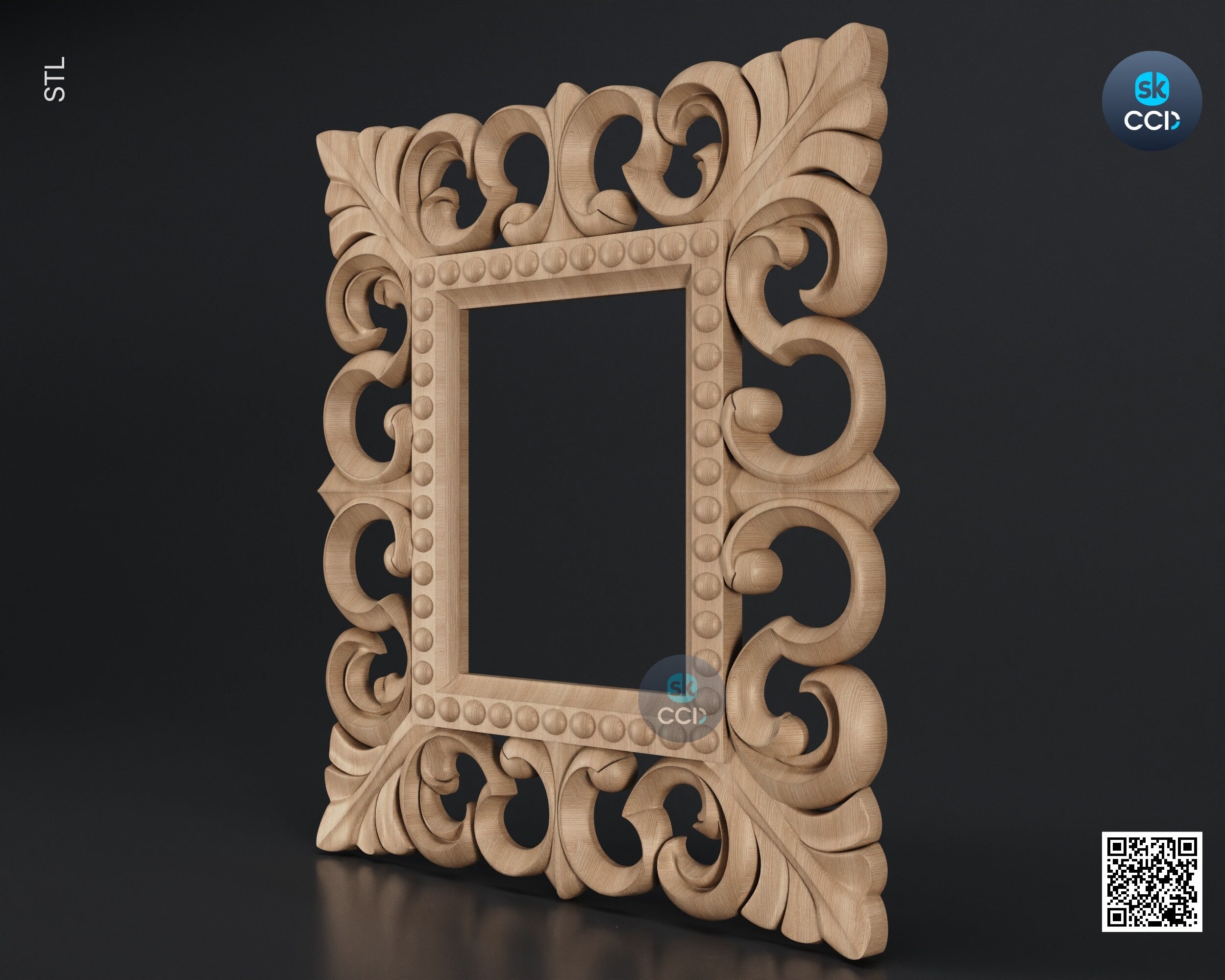 Carved Frame STL 3D Model, Carvign Frame, CNC Router Carving ArtCAM File, CNC files, Wood, Art, Wall Decor SKWF10146