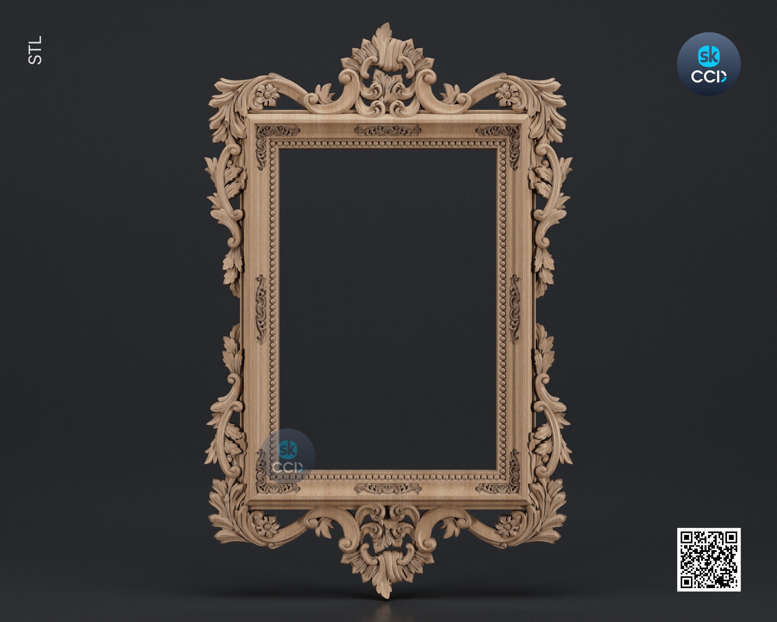 Carved Frame STL 3D Model, Carvign Frame, CNC Router Carving ArtCAM File, CNC files, Wood, Art, Wall Decor SKWF1010