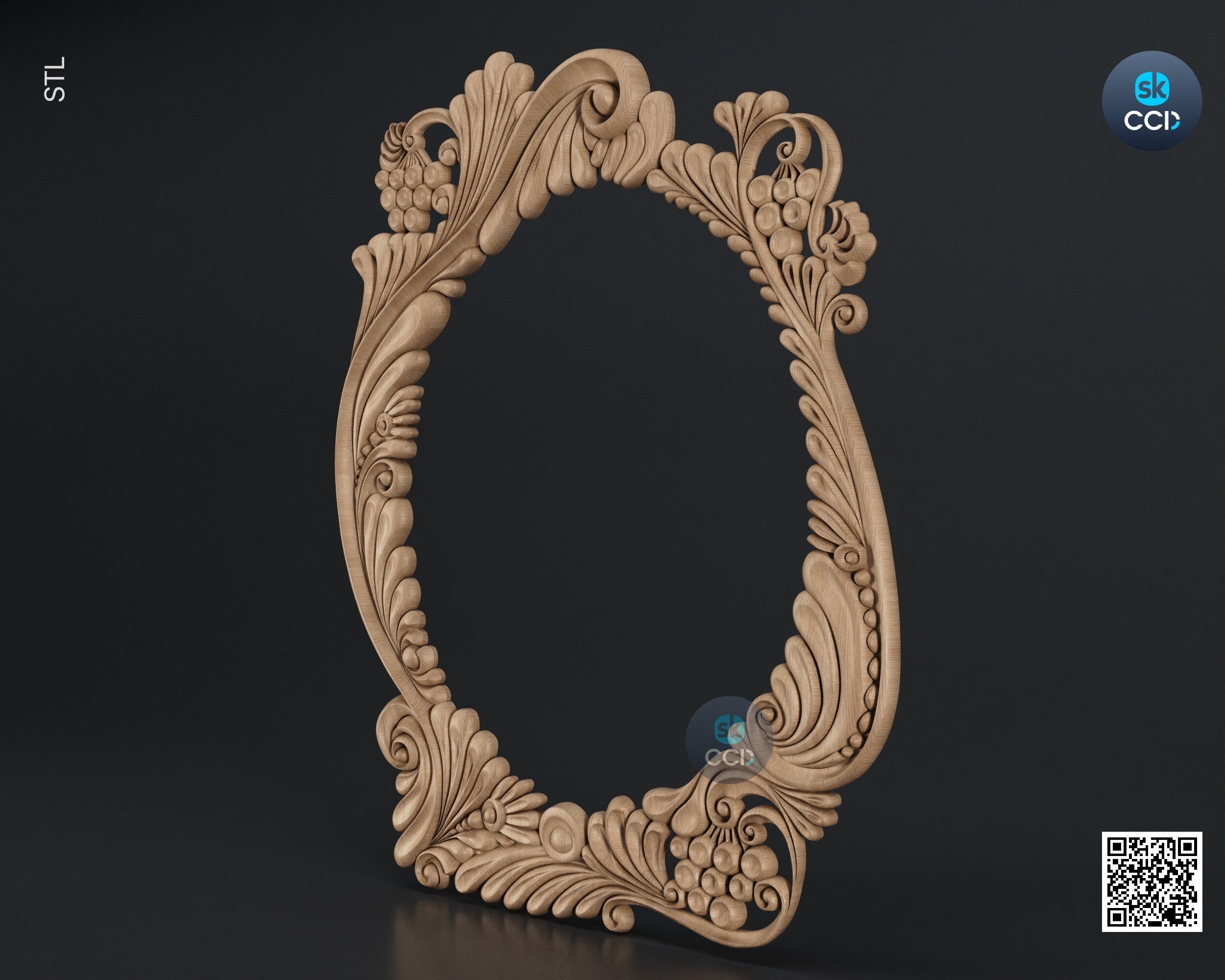 Carved Frame STL 3D Model, Carvign Frame, CNC Router Carving ArtCAM File, CNC files, Wood, Art, Wall Decor SKWF10149