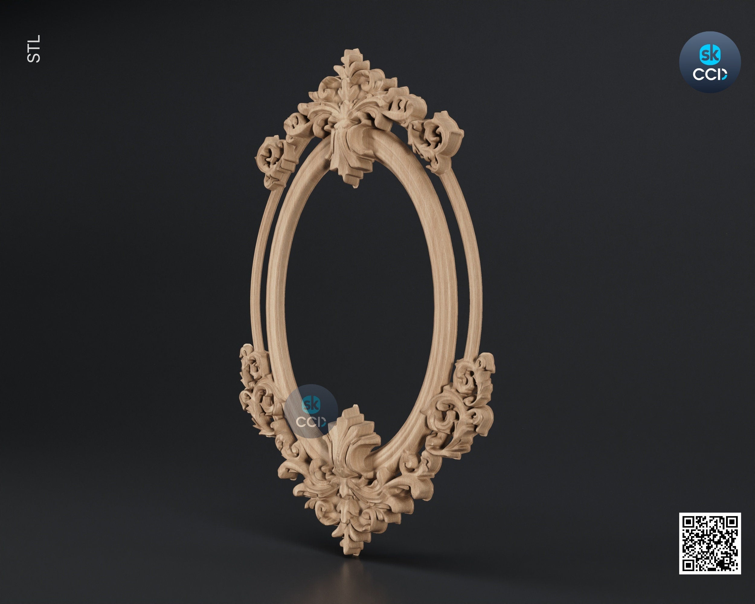 Carved Frame STL 3D Model, Carvign Frame, CNC Router Carving ArtCAM File, CNC files, Wood, Art, Wall Decor SKWF10105
