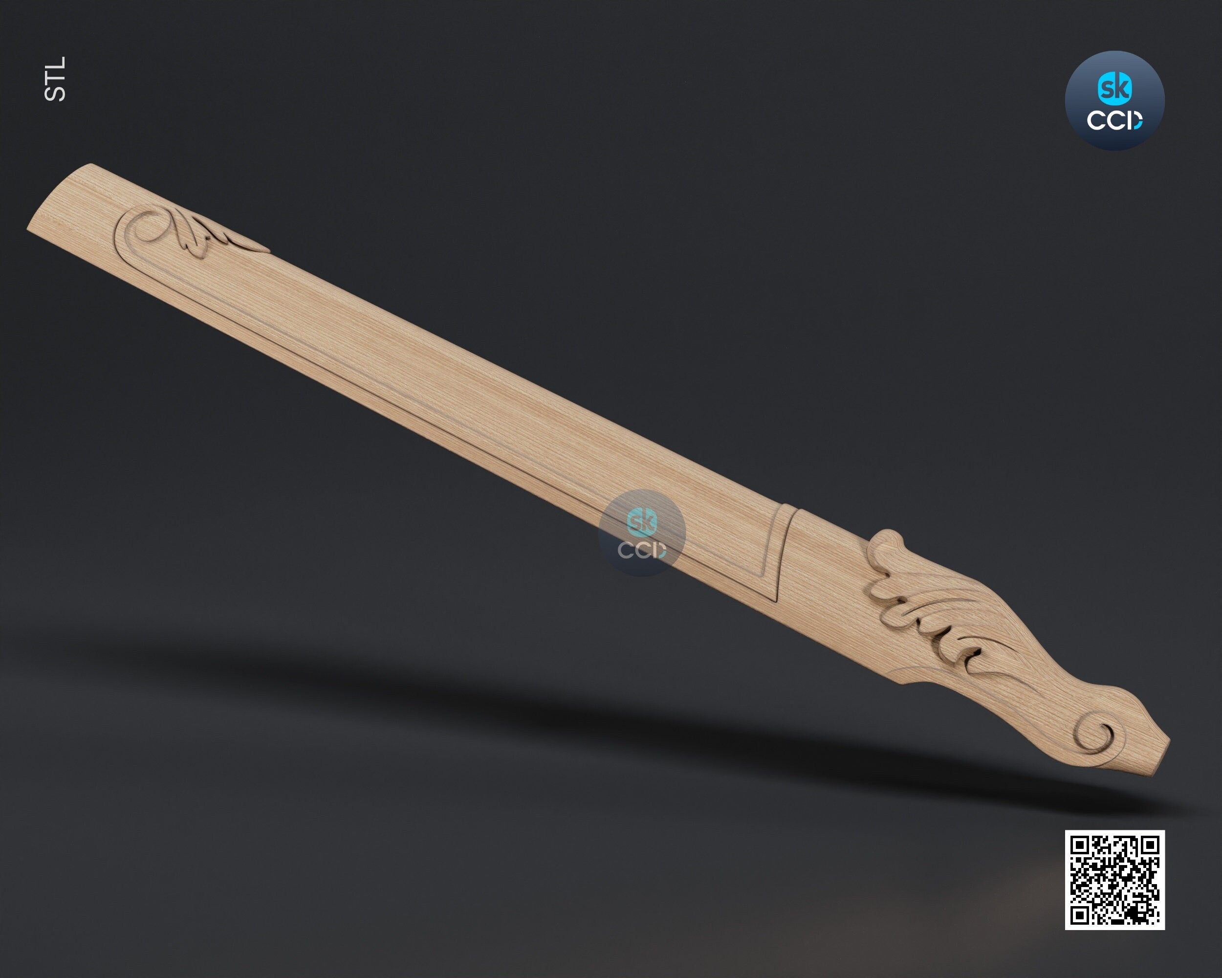 Furniture Leg 3D Model For Cnc Router, Wood Carving Digital File, Column Design, Model No. SKWL1011