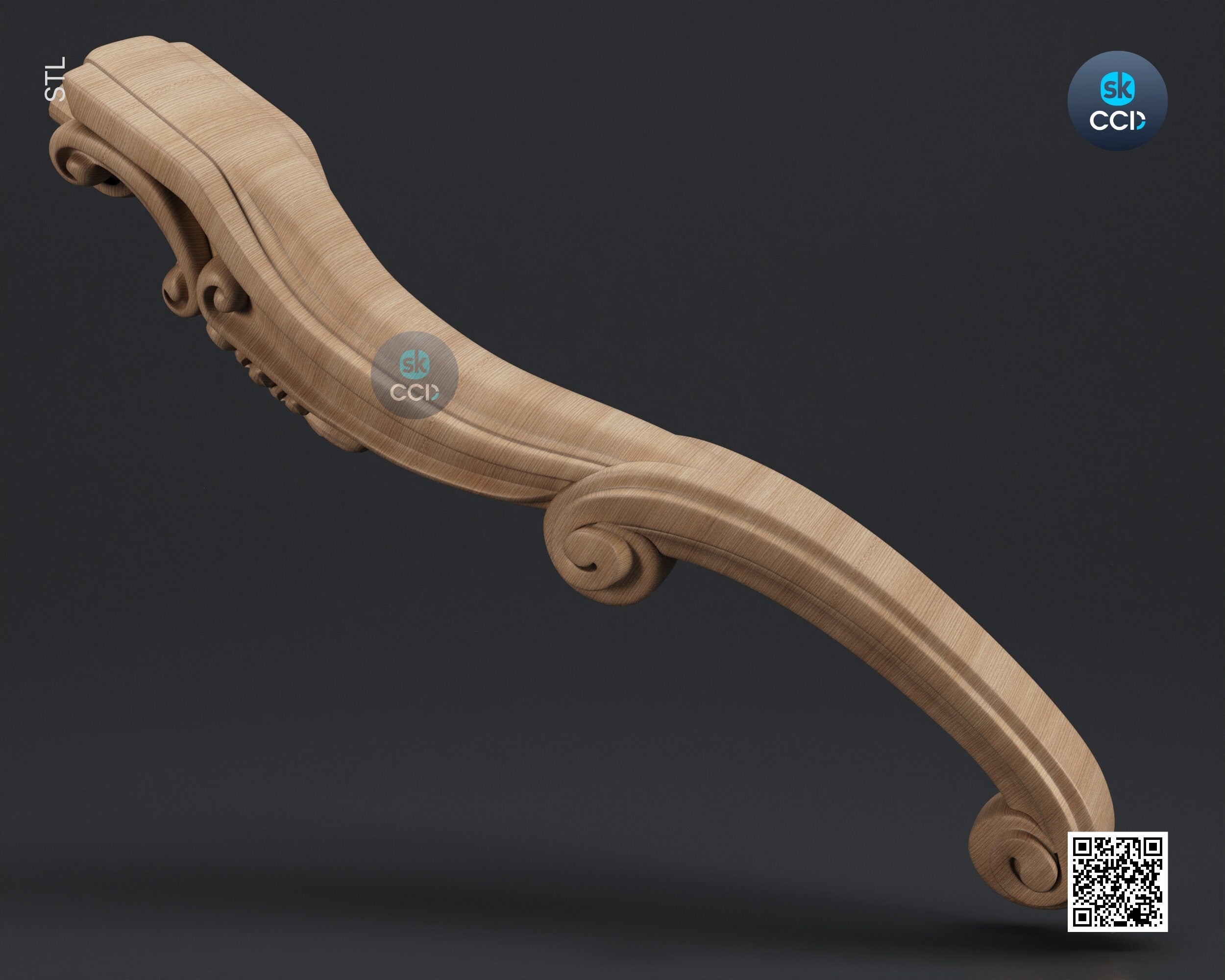 Furniture Leg 3D Model For Cnc Router, Wood Carving Digital File, Column Design, Model No. SKWL1024