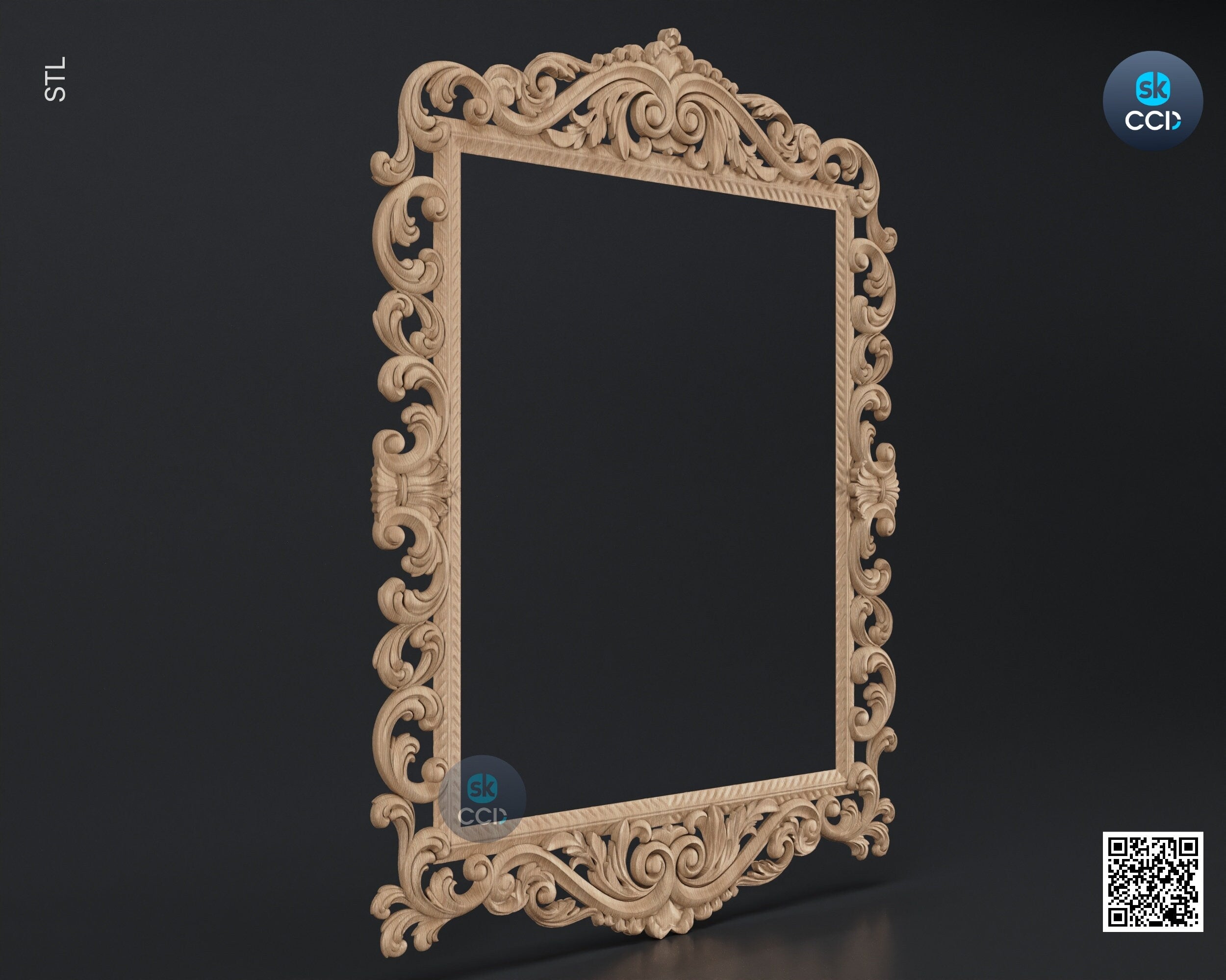 Carved Frame STL 3D Model, Carvign Frame, CNC Router Carving ArtCAM File, CNC files, Wood, Art, Wall Decor SKWF1056