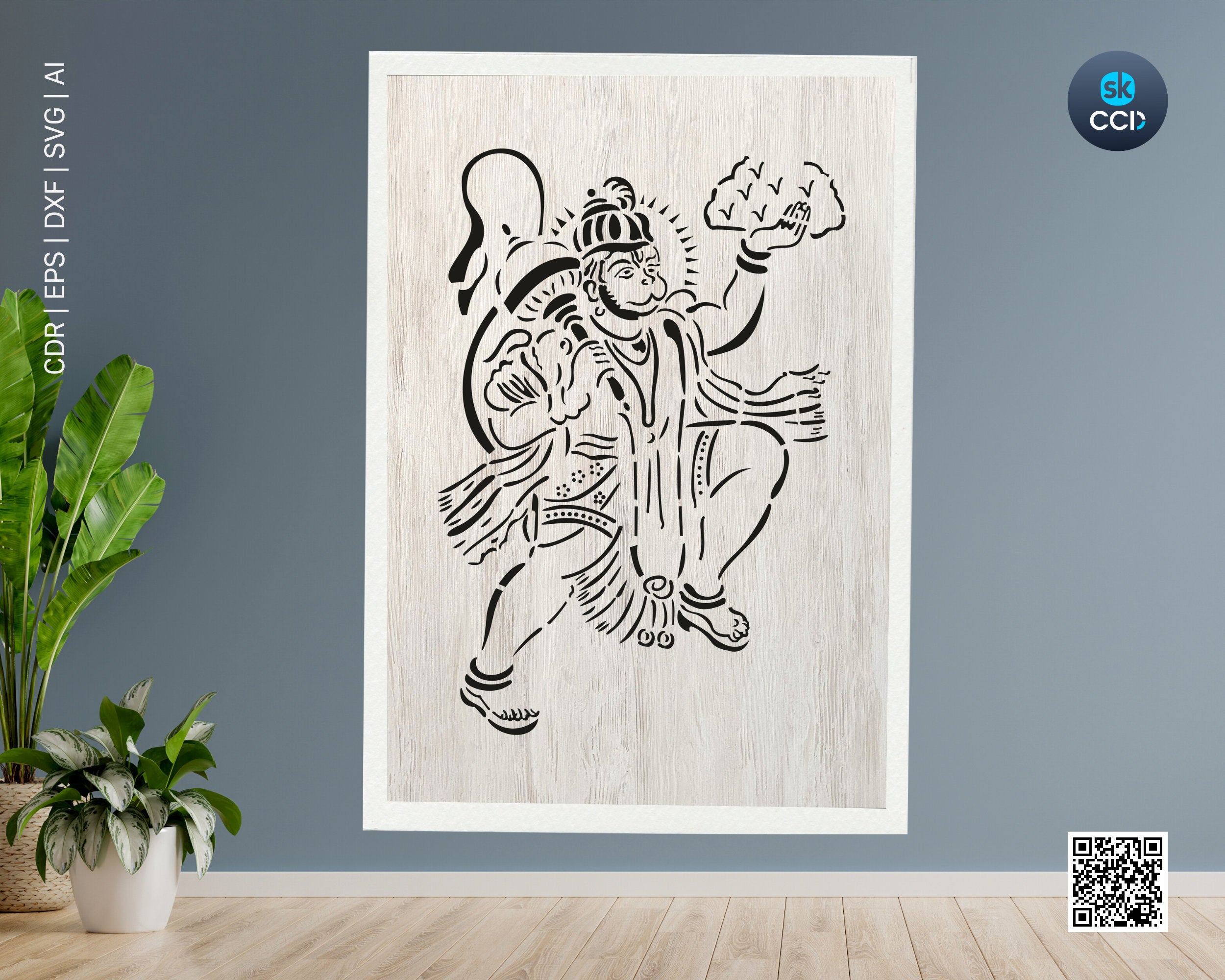 Indian God | Lord Hanuman | Hanuman | Laser Cutting Design | DXF Vector | Cnc Instant Download File | Cnc Digital Design